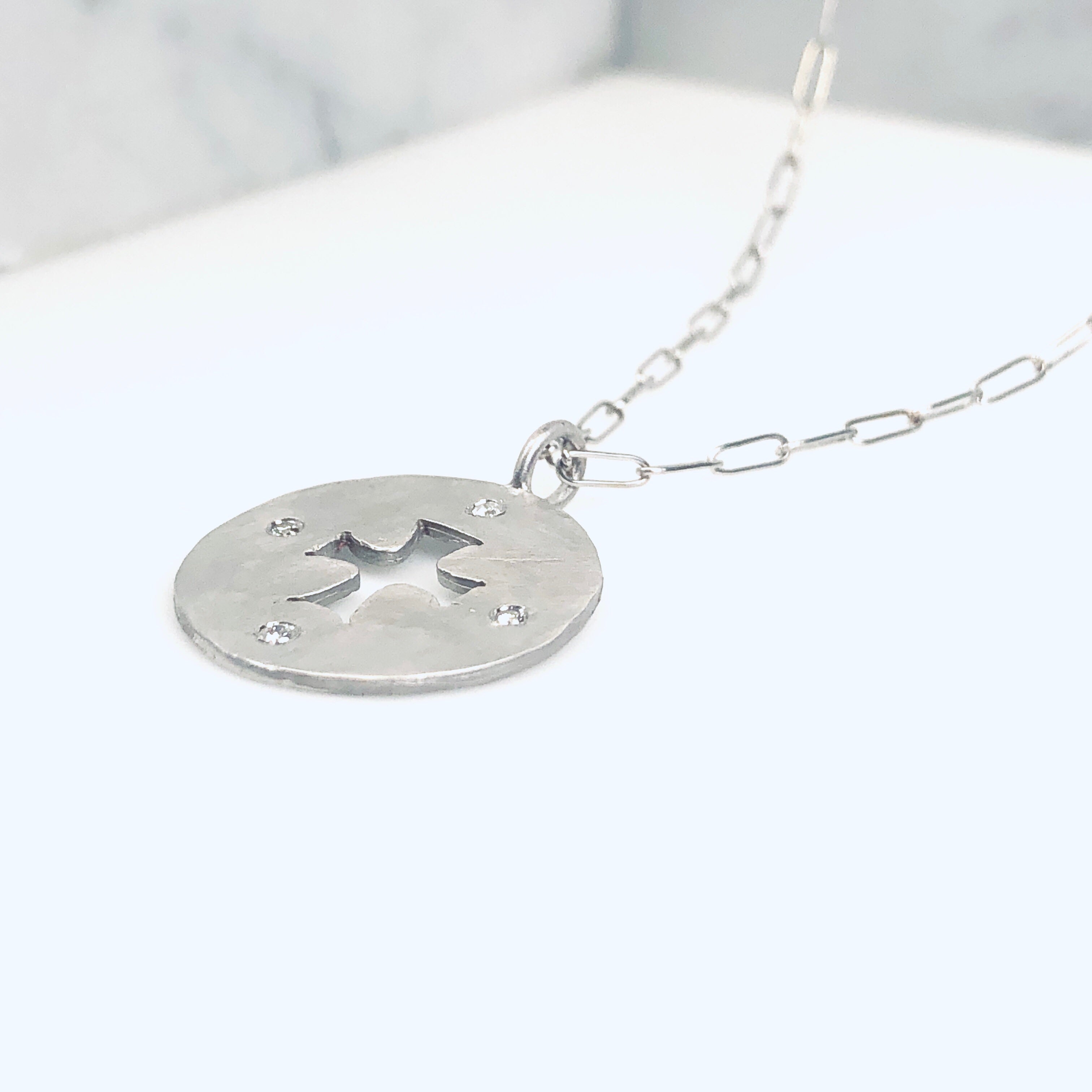 WD287 - Coin Cut Out Cross Necklace