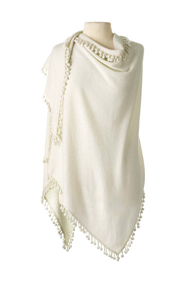 Ppivy Alpine Cashmere Pom Pom Tri Wrap