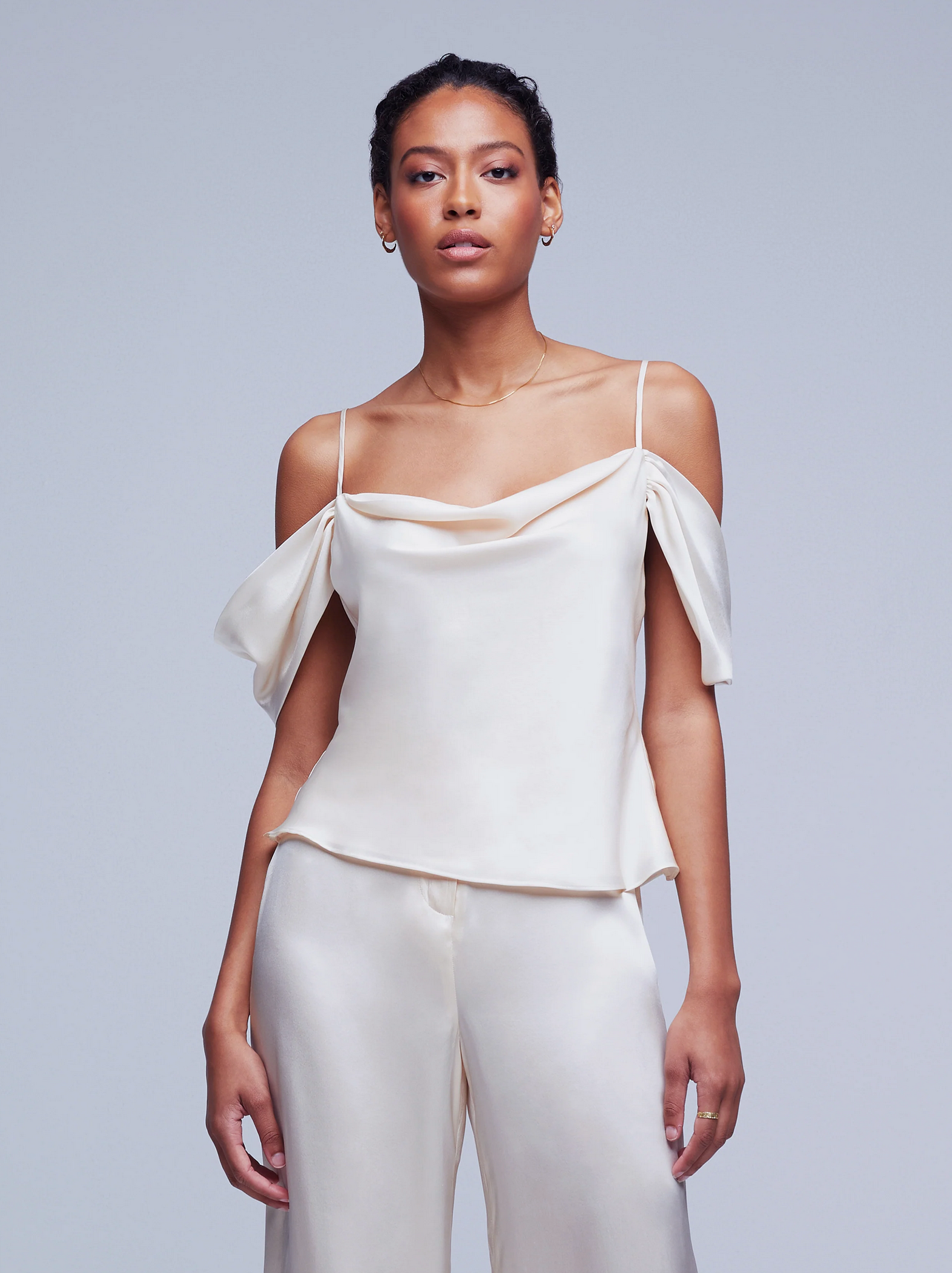 40504CLZp Lagence Ellington Draped Sleeve Cami