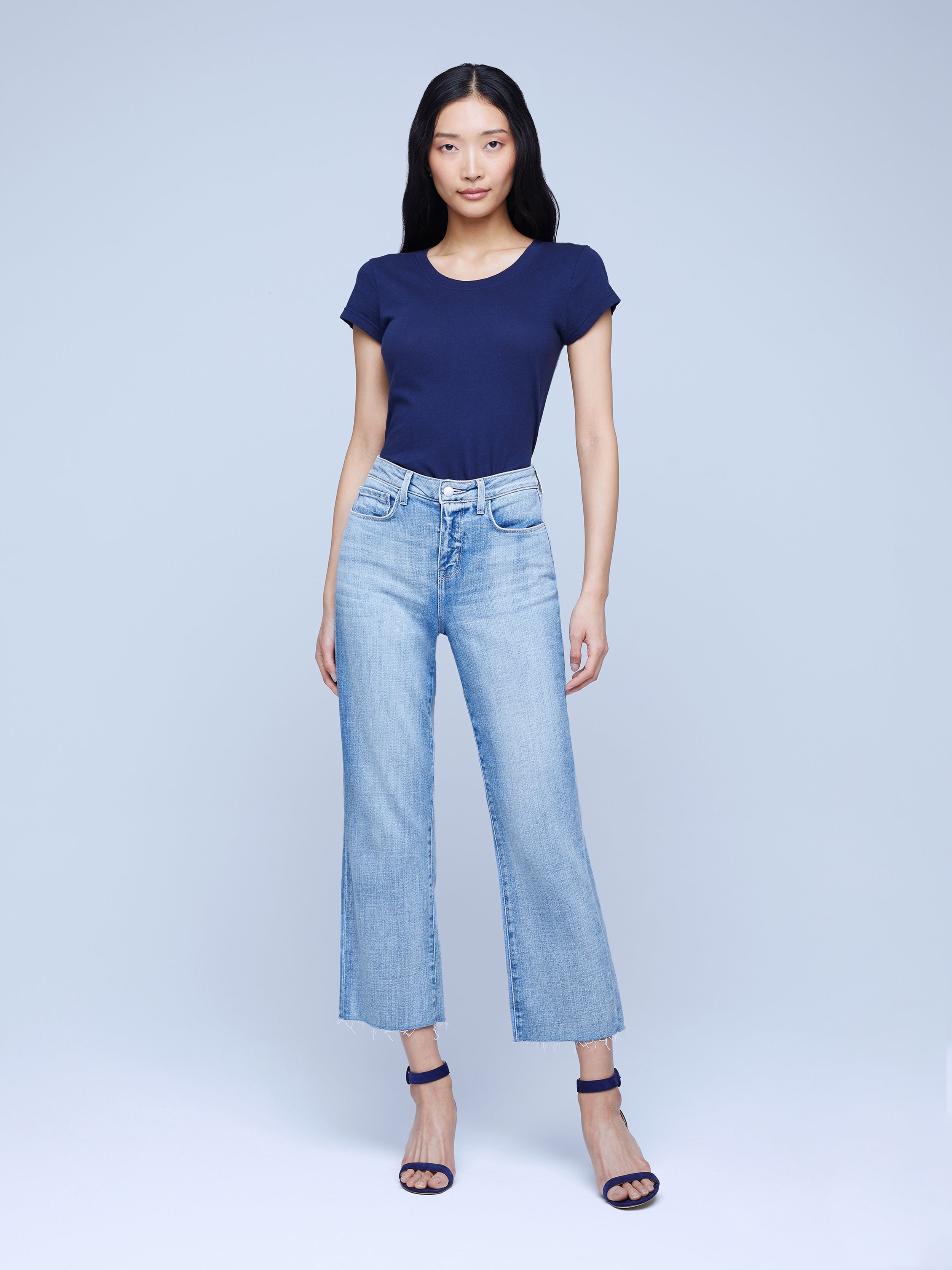 2721RDMRhL L'AGENCE Wanda High Raise Crop Wide Leg