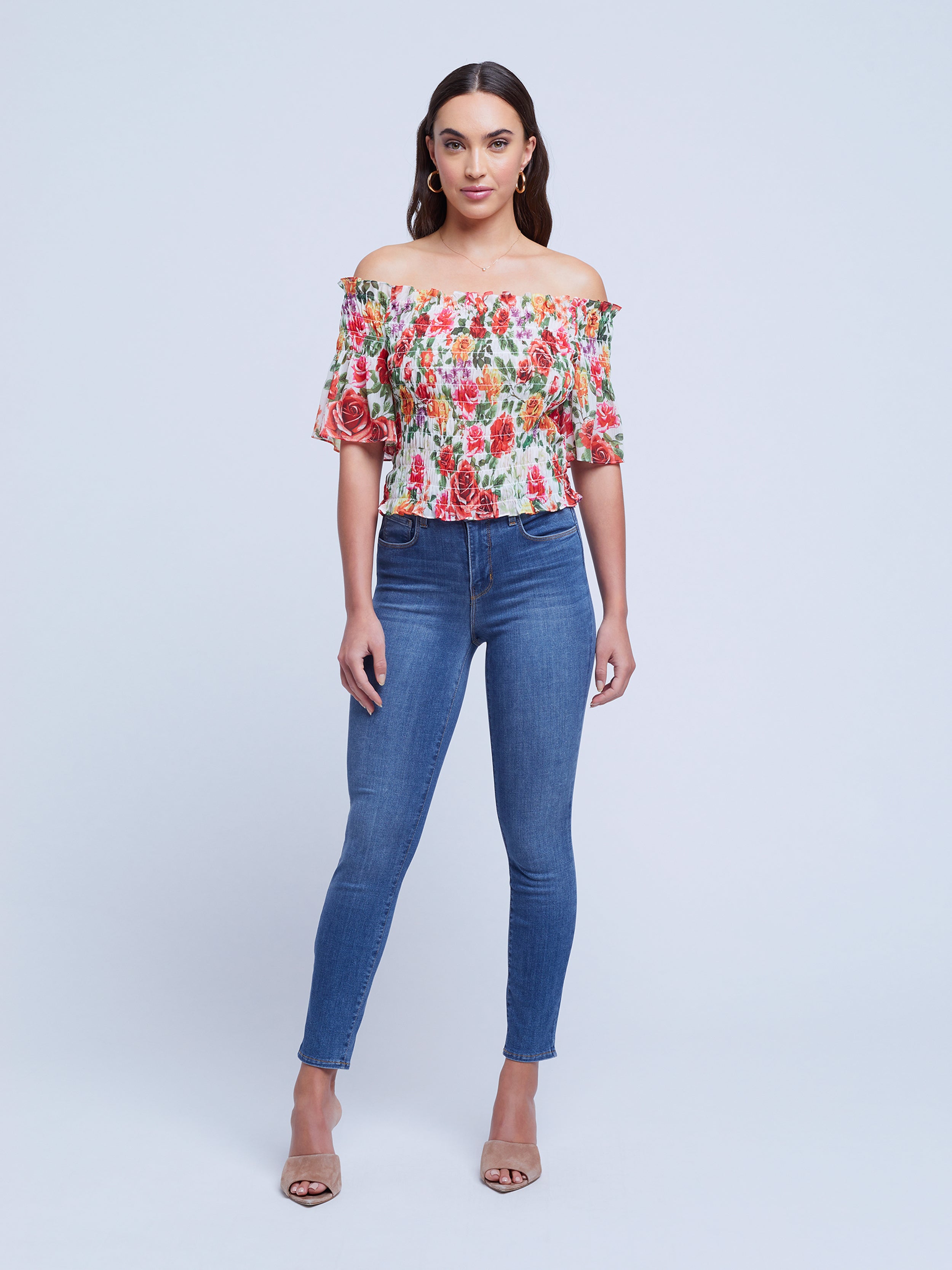 40369LDiGF L'AGENCE Bexley off shoulder Blouse