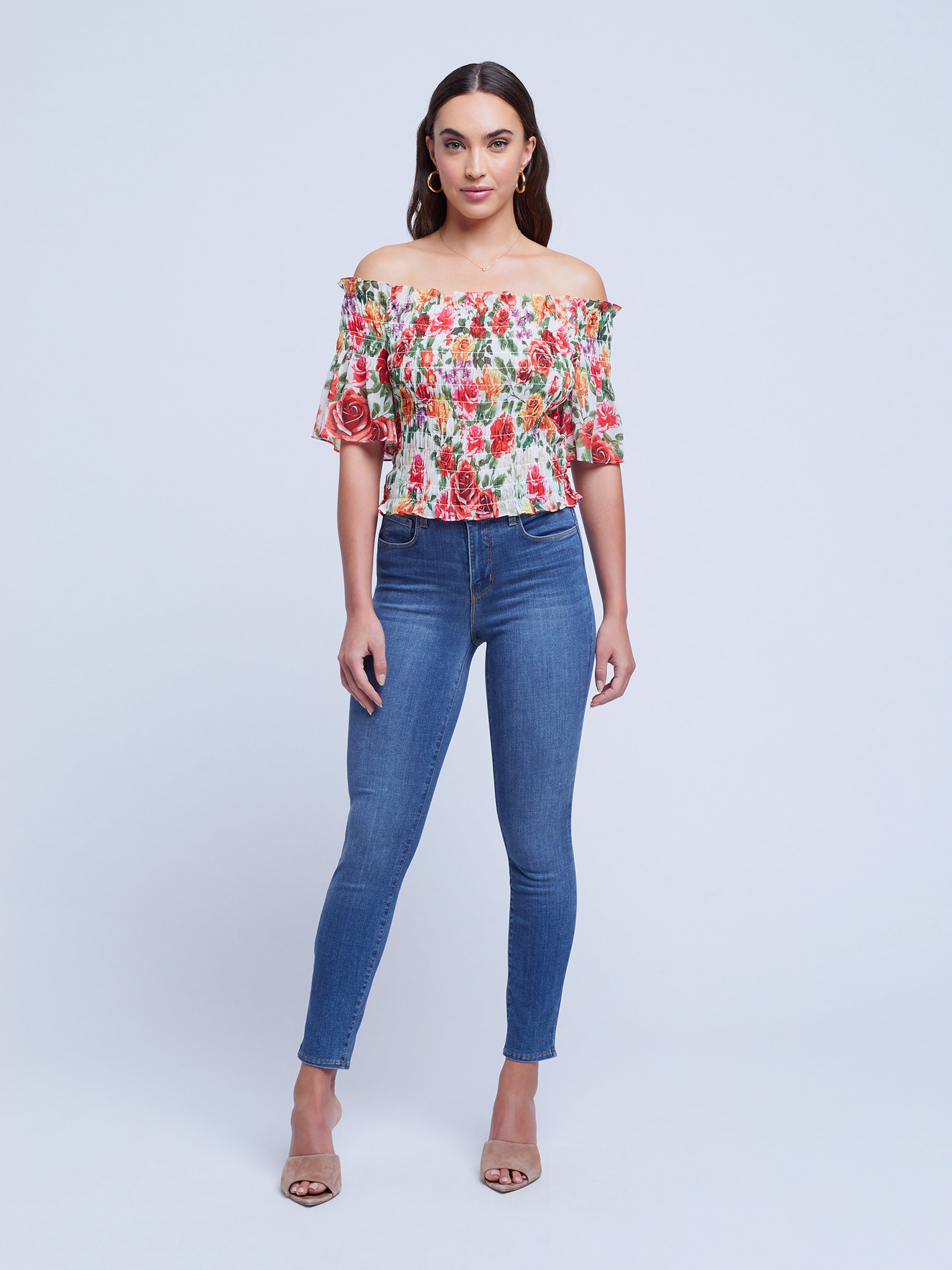 40369LDiGF L'AGENCE  Bexley off shoulder Blouse