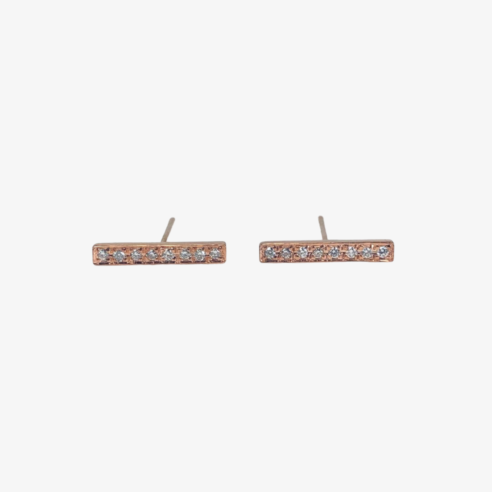 WD32 - 14kt Pave Diamond Stick Studs