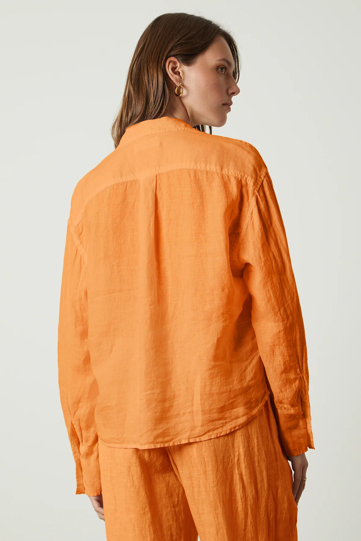 Eden06h Velvet Linen Button-Up Shirt