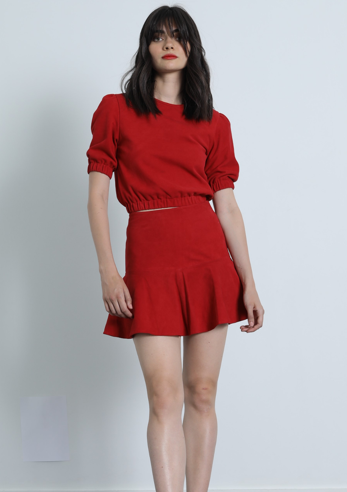 3493sR Karina Grimaldi The Ina Suede Skirt
