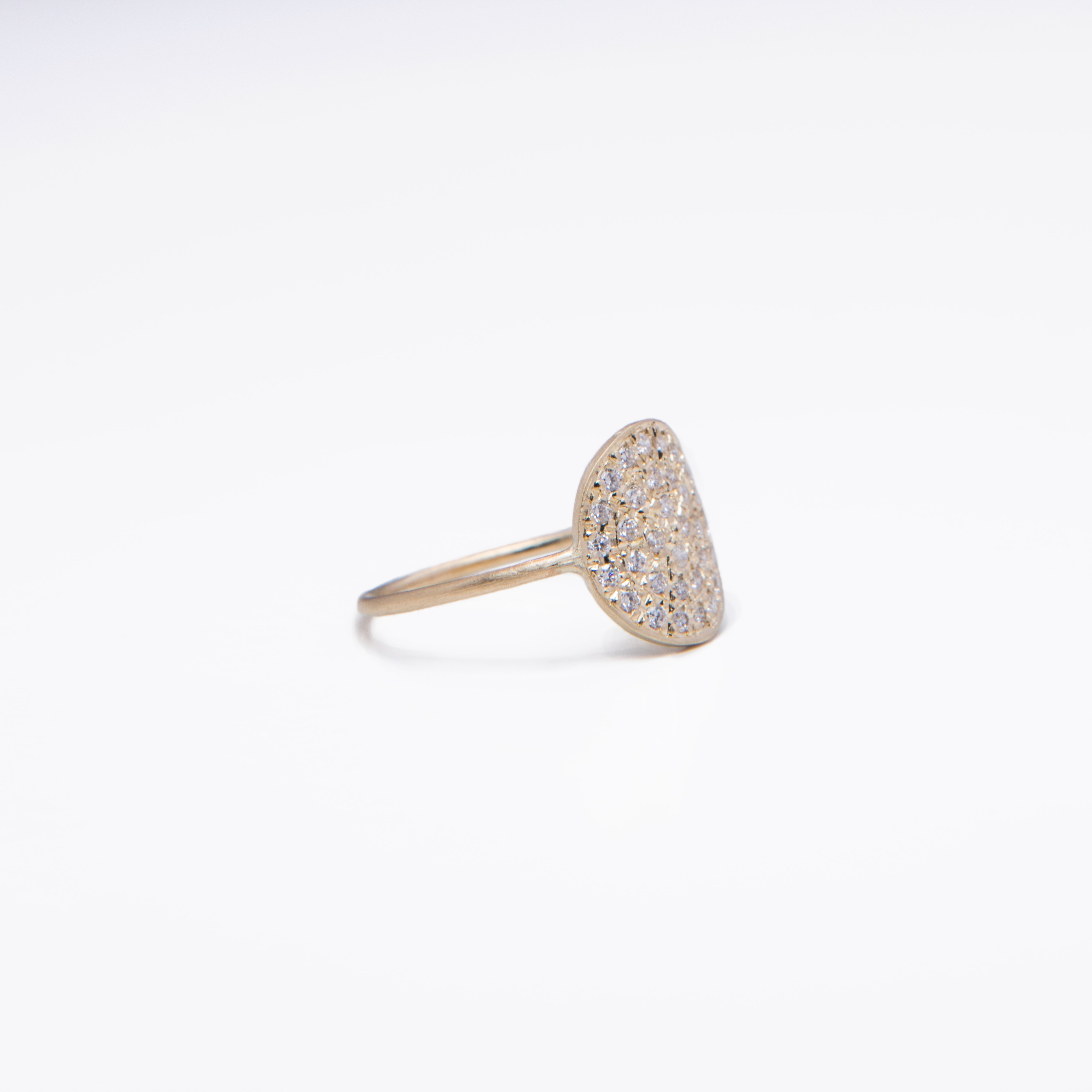 WD152 14kt diamond The Curved Pave disk ring