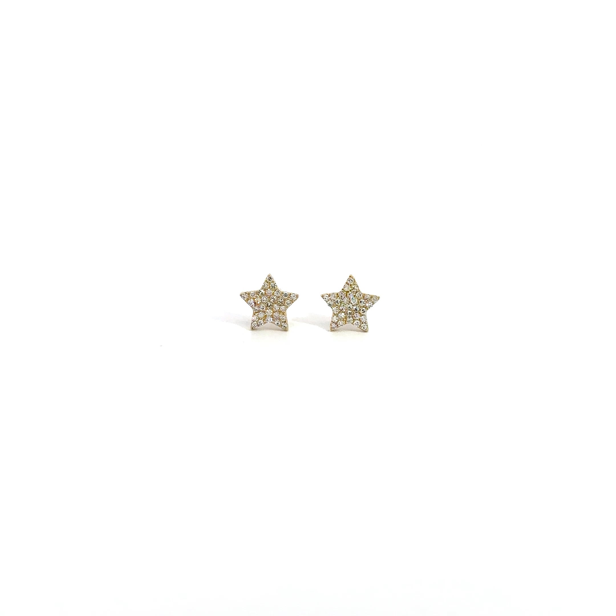WD757  14kt pave Diamond Star studs