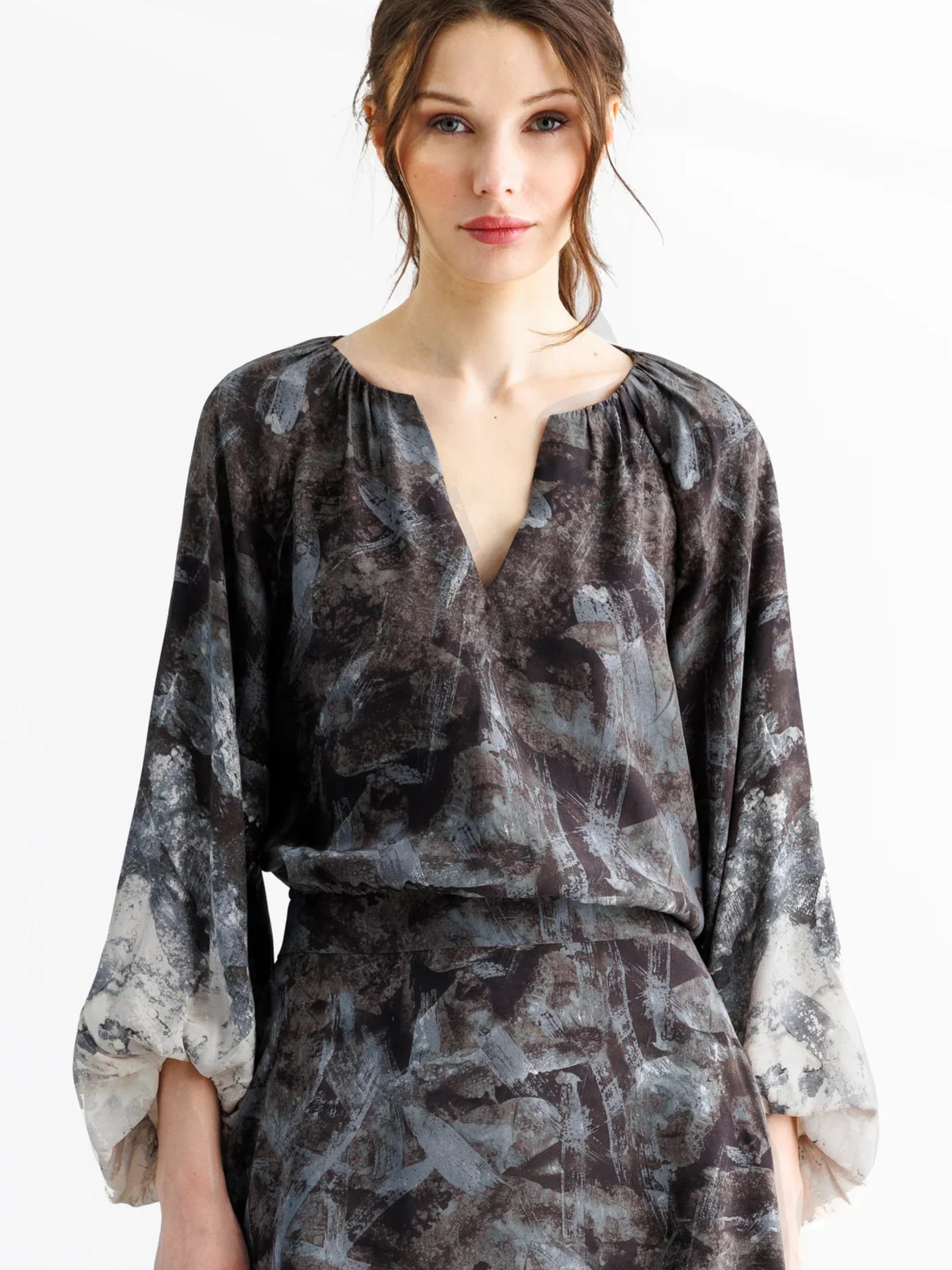 T1865-NSDY Go Silk Go Bubbled Up Blouse