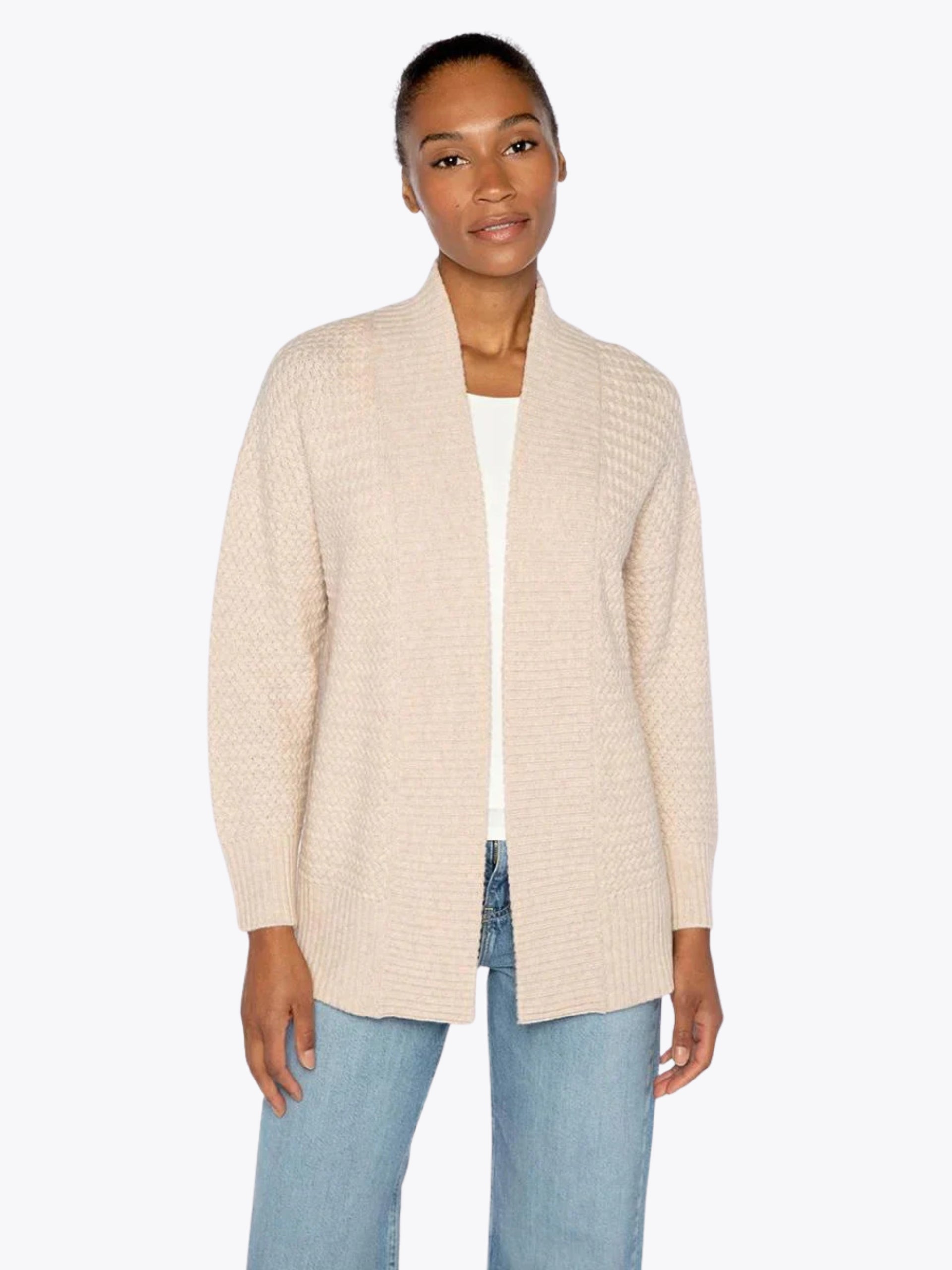 LRSC5-109cme KINROSS LUXE TEXTURED EASY CARDIGAN