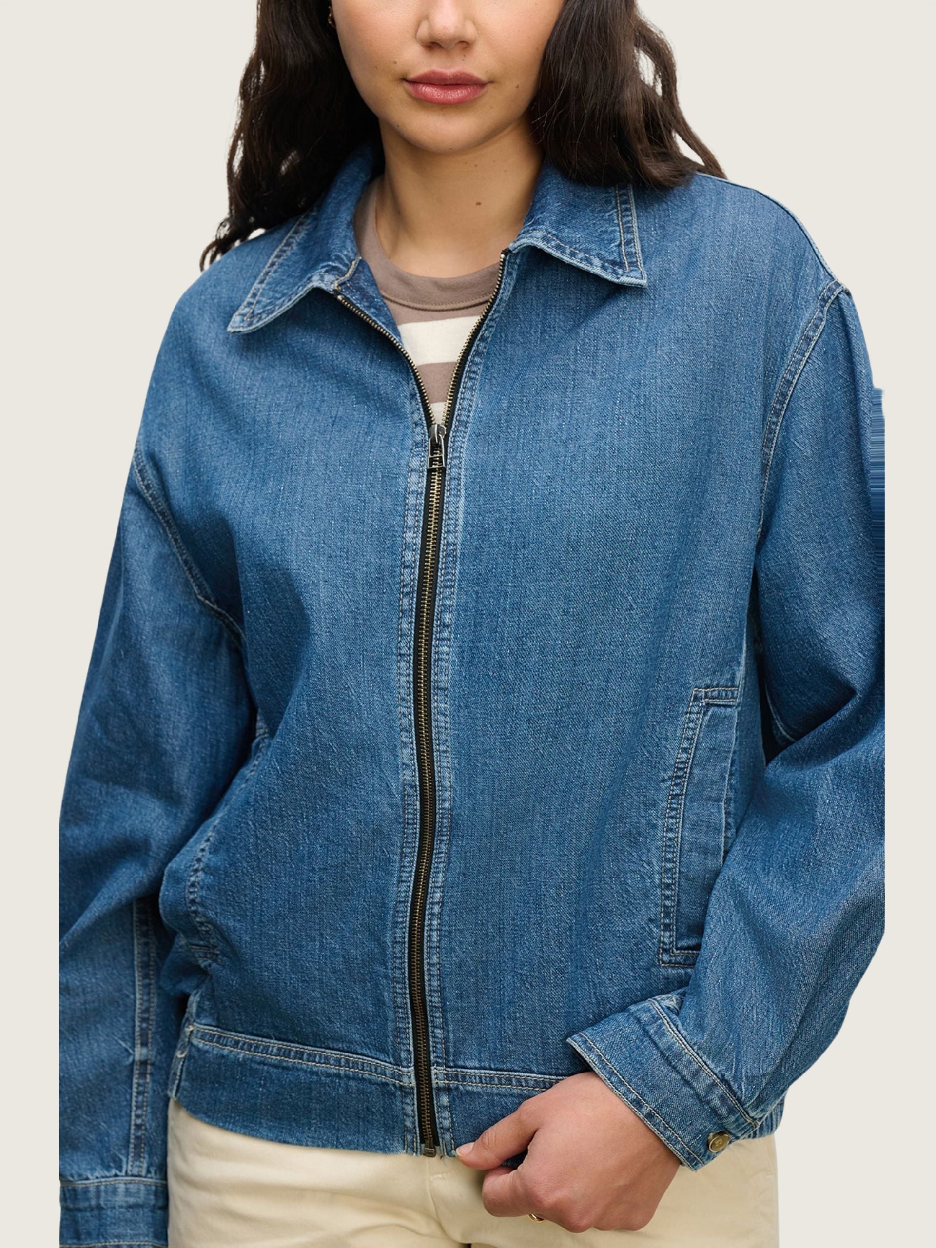 PORTER07c Velvet Porter Denim Jacket