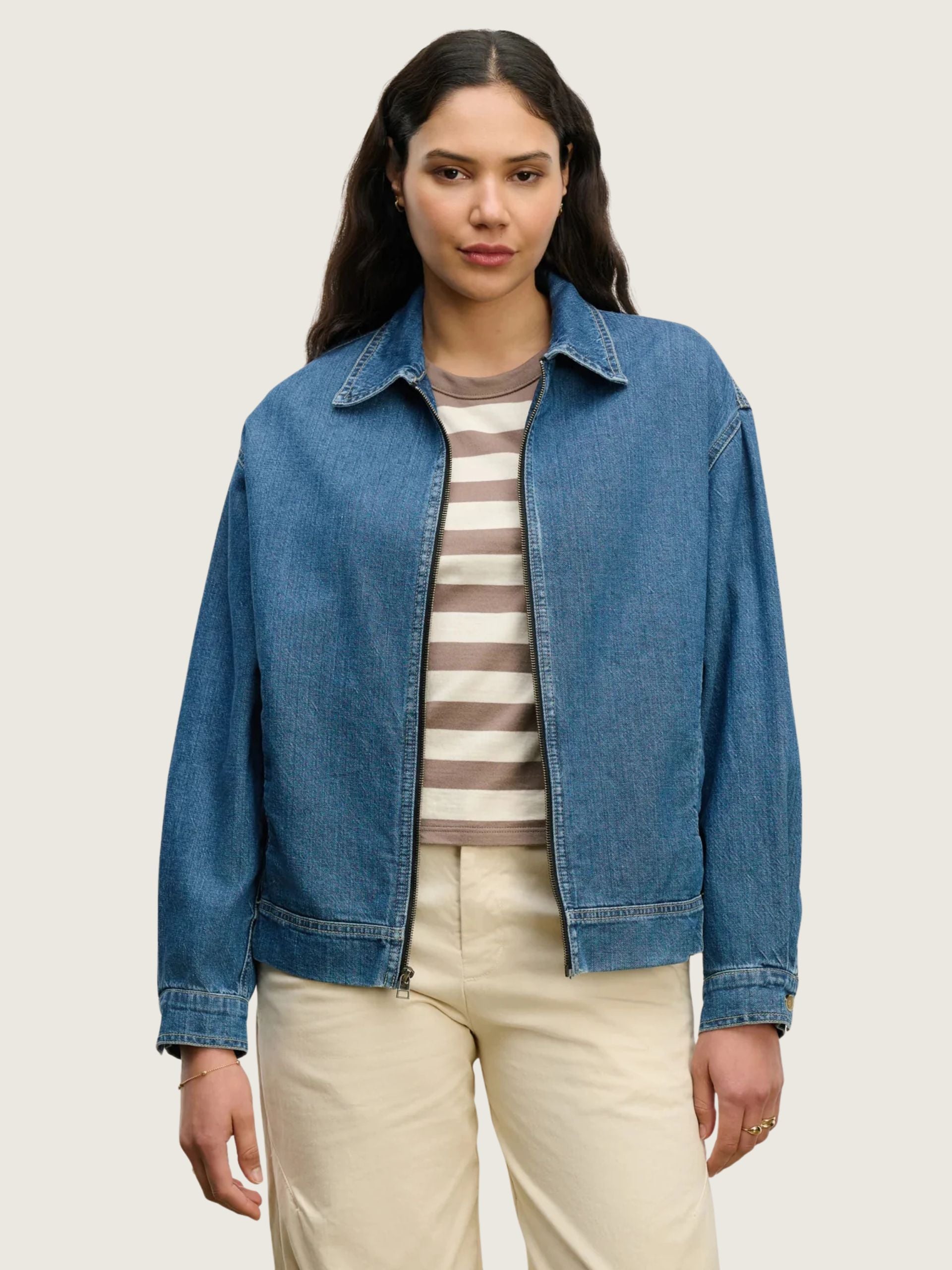 PORTER07c Velvet Porter Denim Jacket