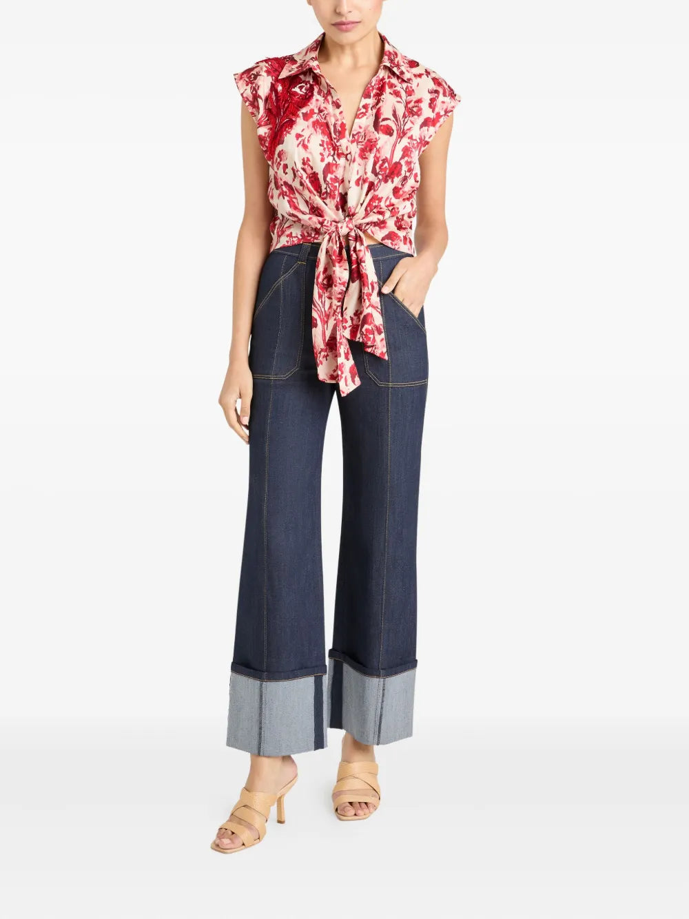 ZW206710046Zchrmu Cinq A Sept Floral Ribbons Sleeveless Mari