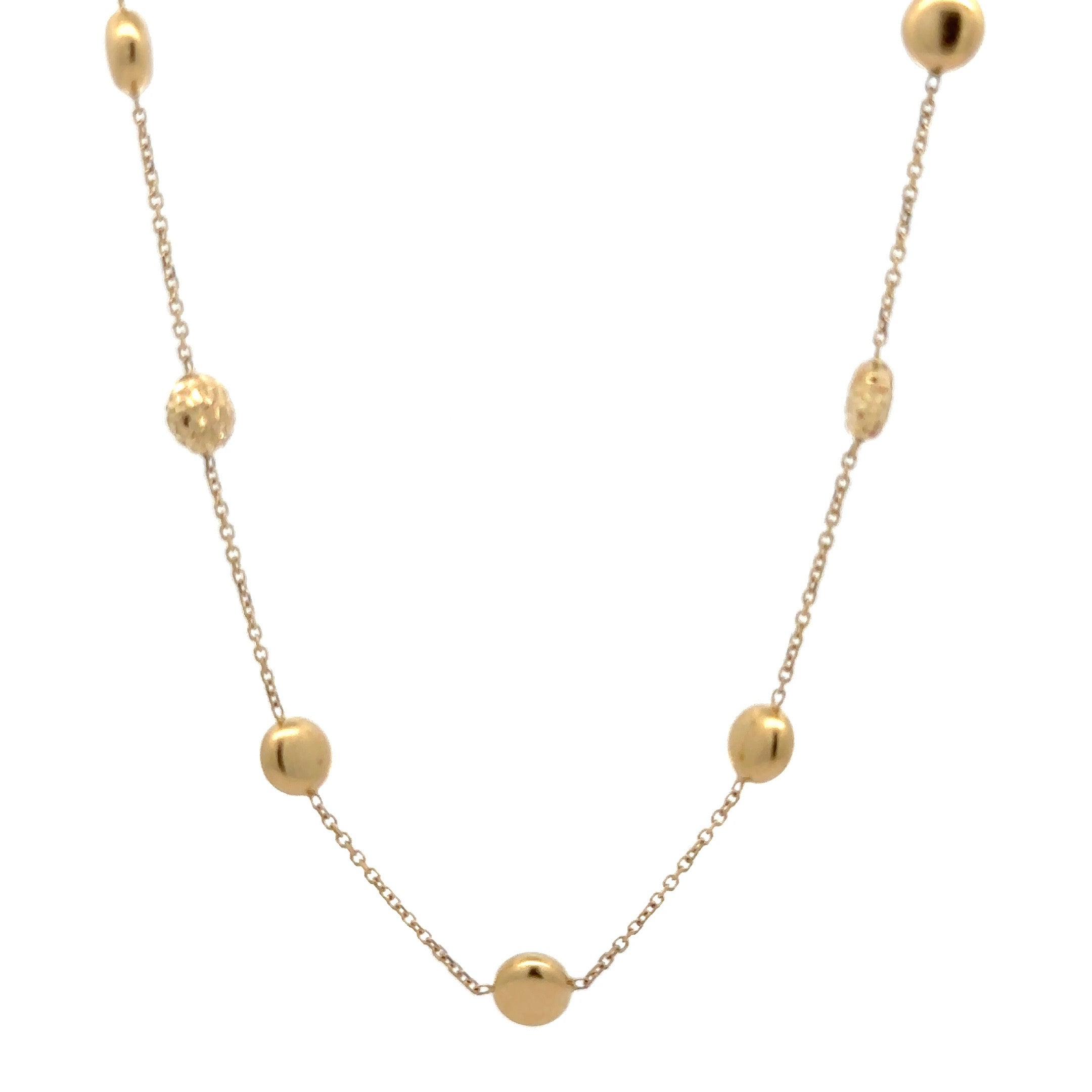 WD1184 14kt Gold Bubble Disk Necklace