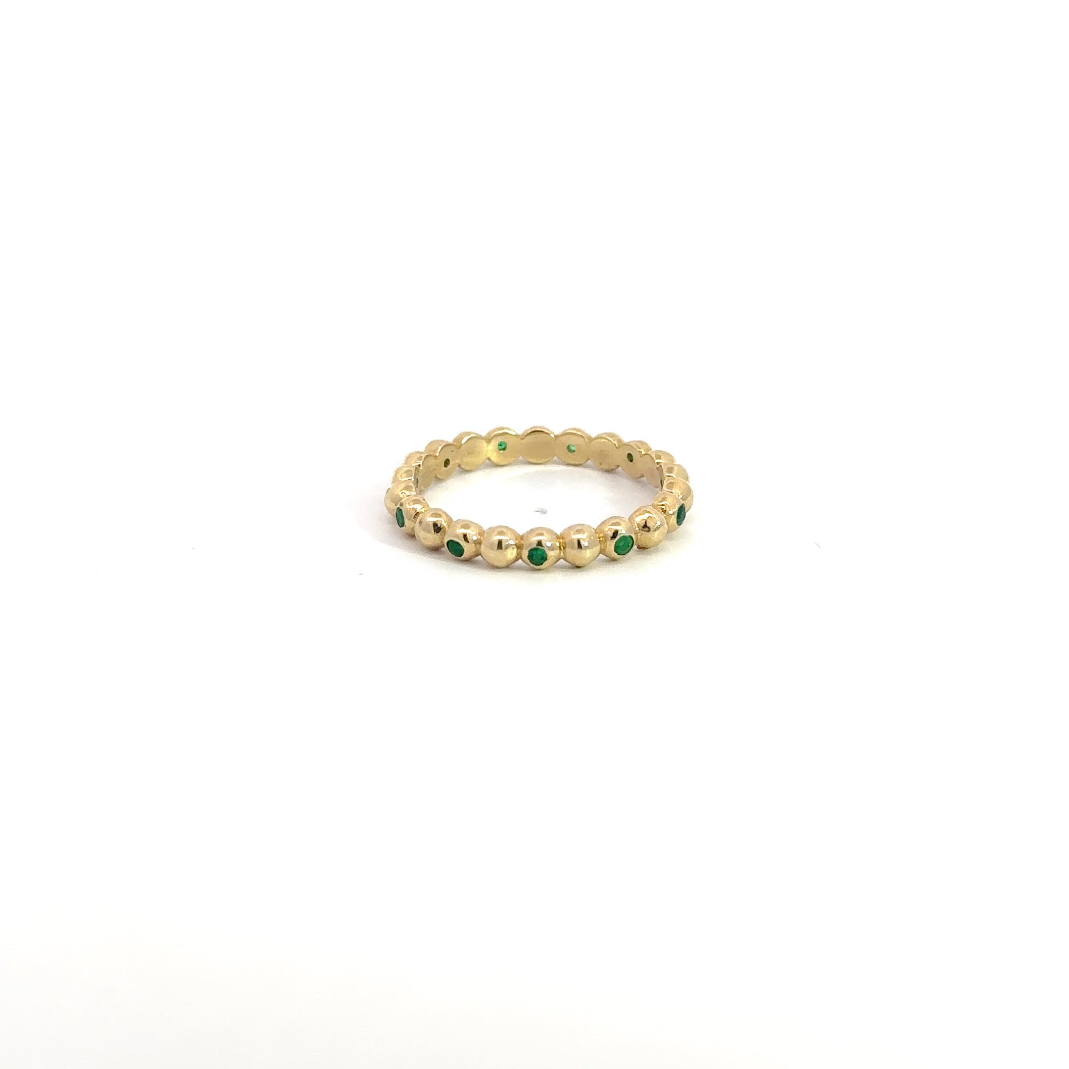 WD925  14kt gold  green emerald Bubble  ring