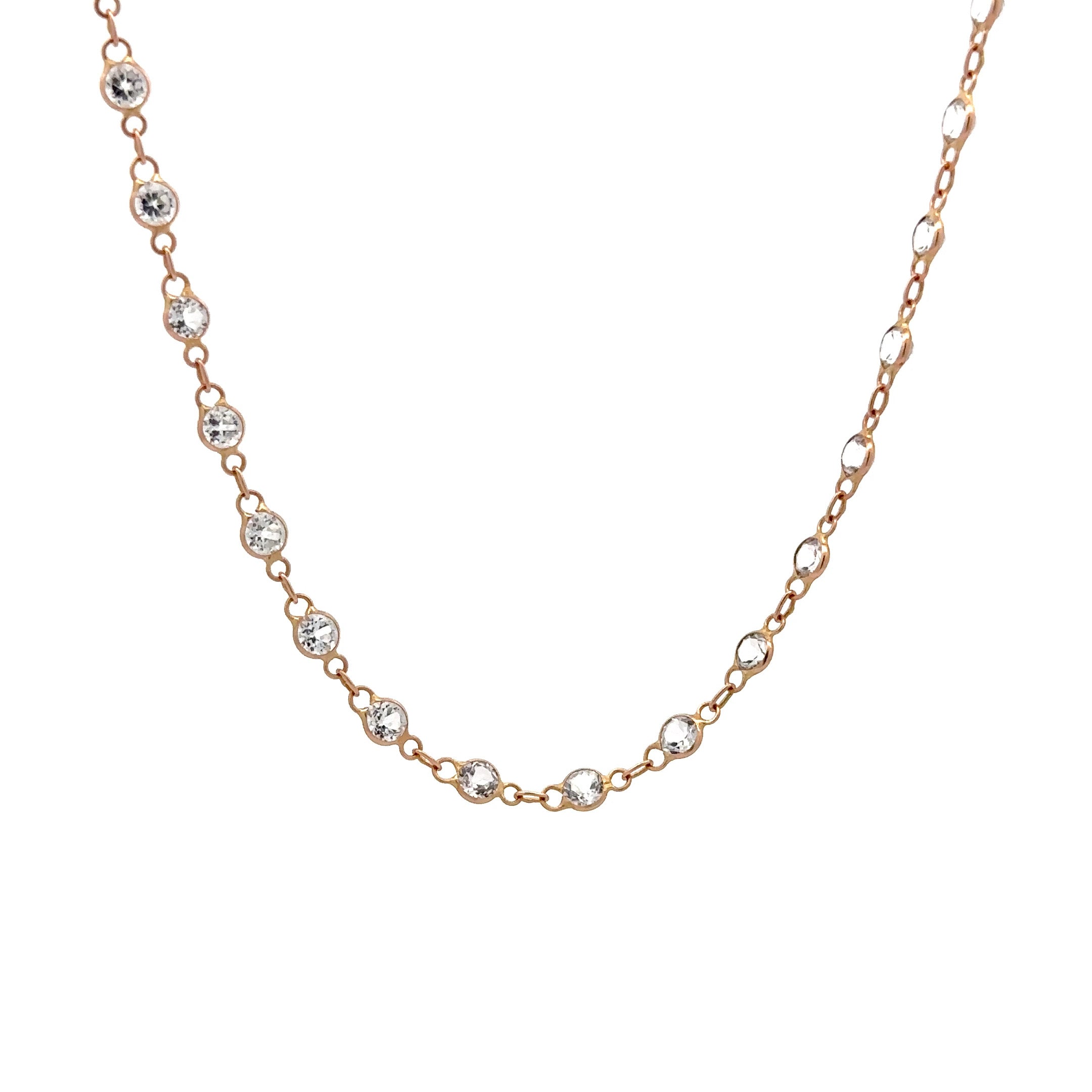 WD598 14kt Gold with White Topaz by the Yard Necklace