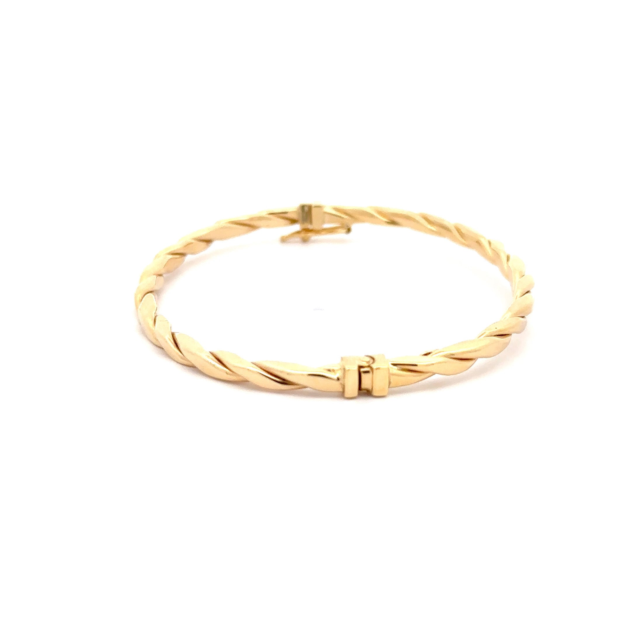 WD1179 14kt Gold Twist Rope Style Open Bangle