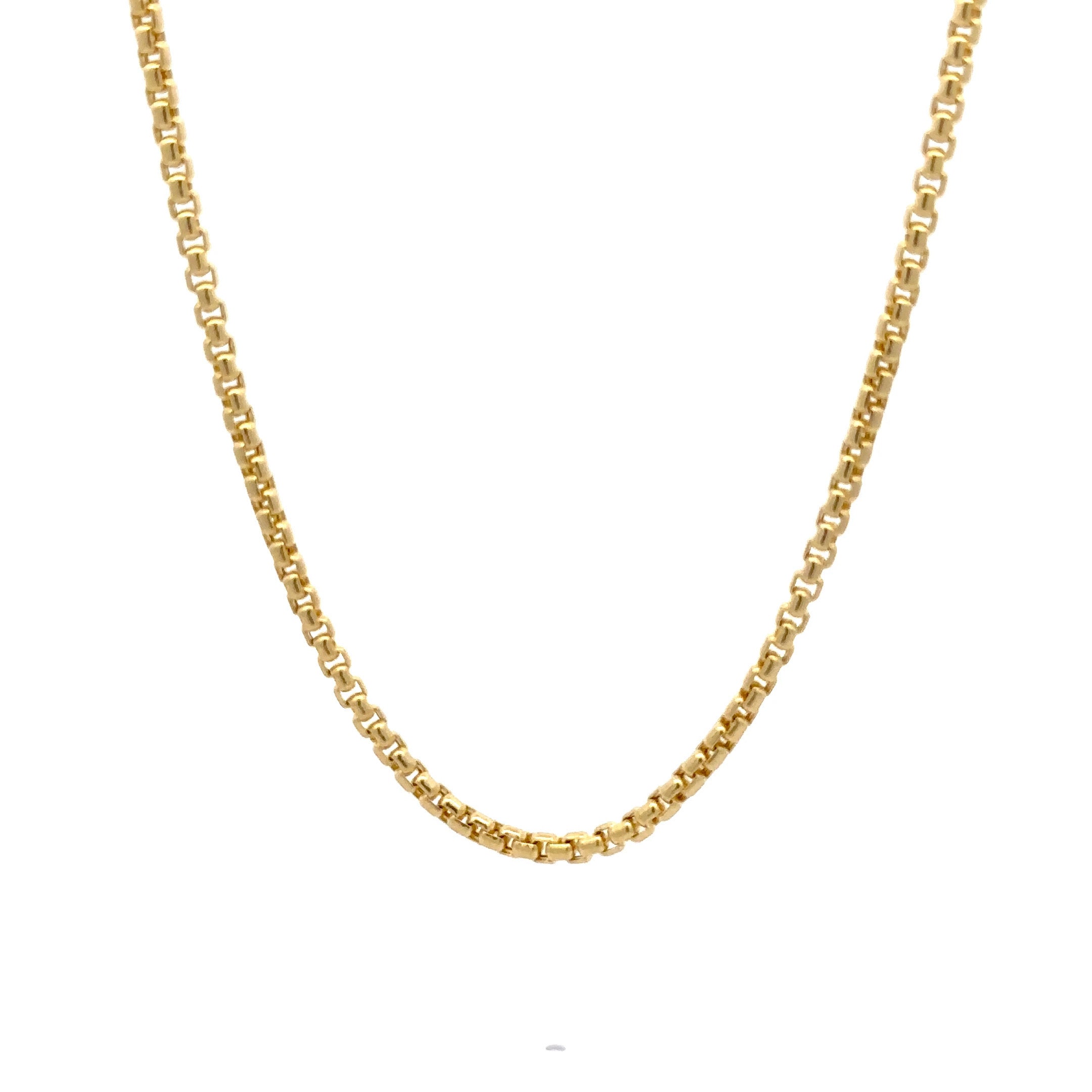 WD1182 14 kt Gold 2mm Box Chain Link Necklace