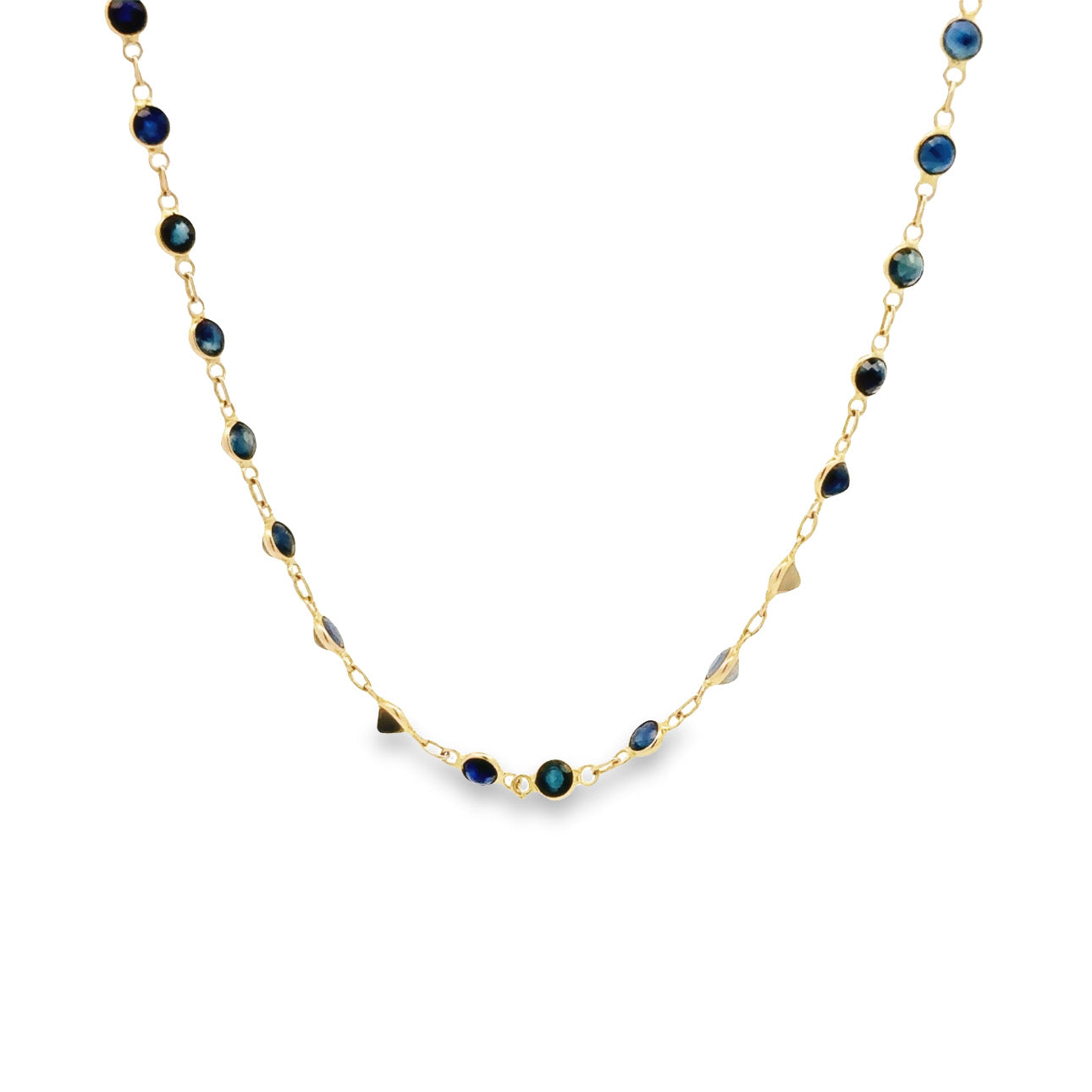 WD1011 14kt Blue Sapphire by the Yard Necklace