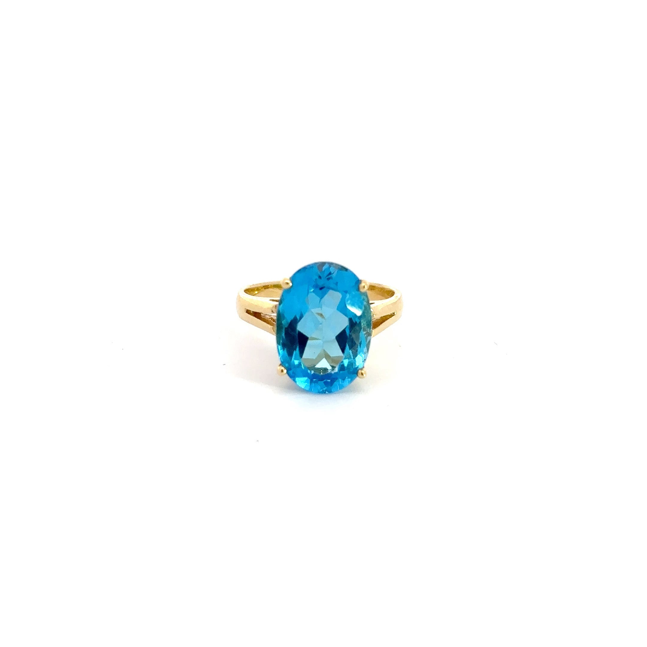 35750-bt6.5 14kt yellow gold 7.60ct Blue Topaz Ring
