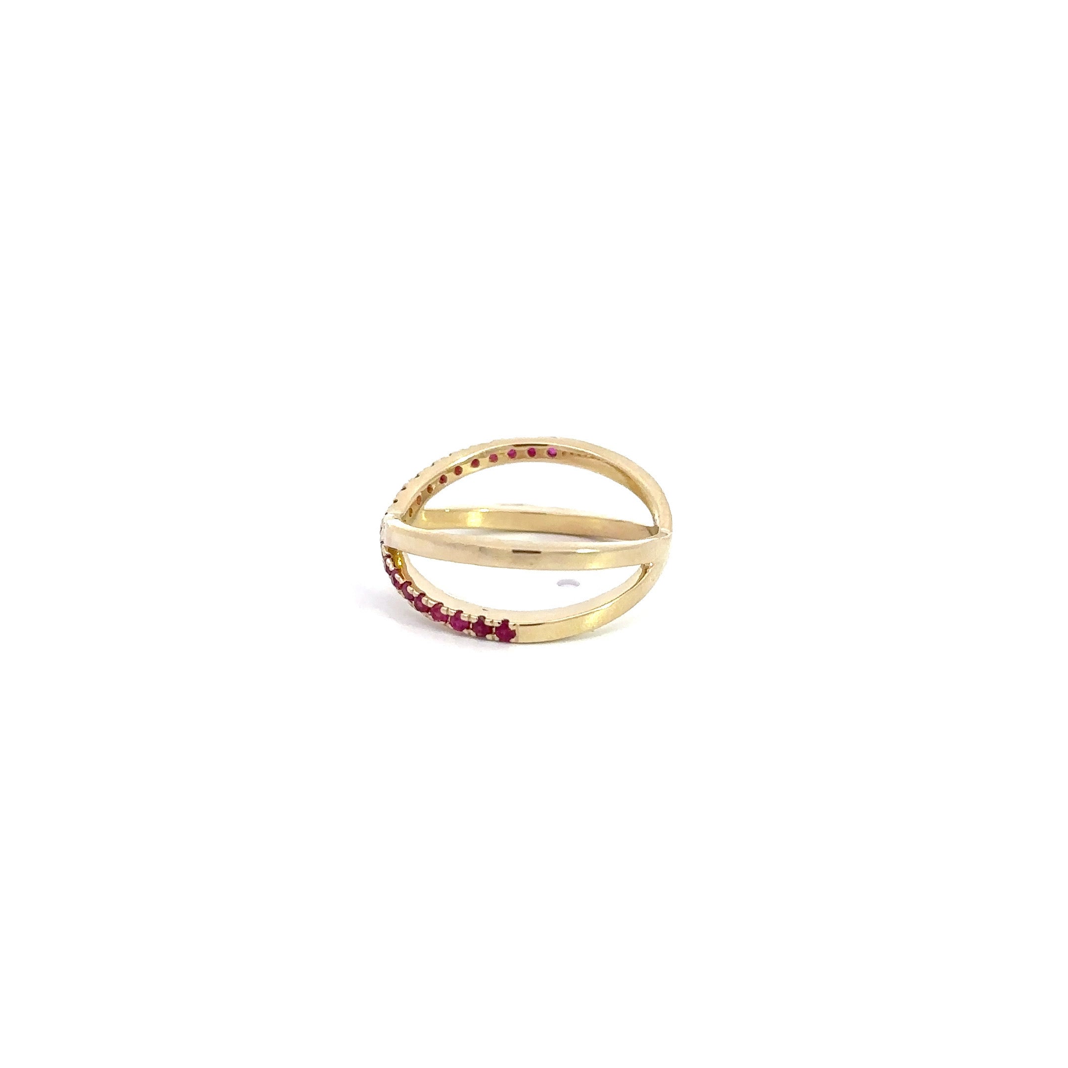 WD1197 14KT GOLD RUBY KISS RING
