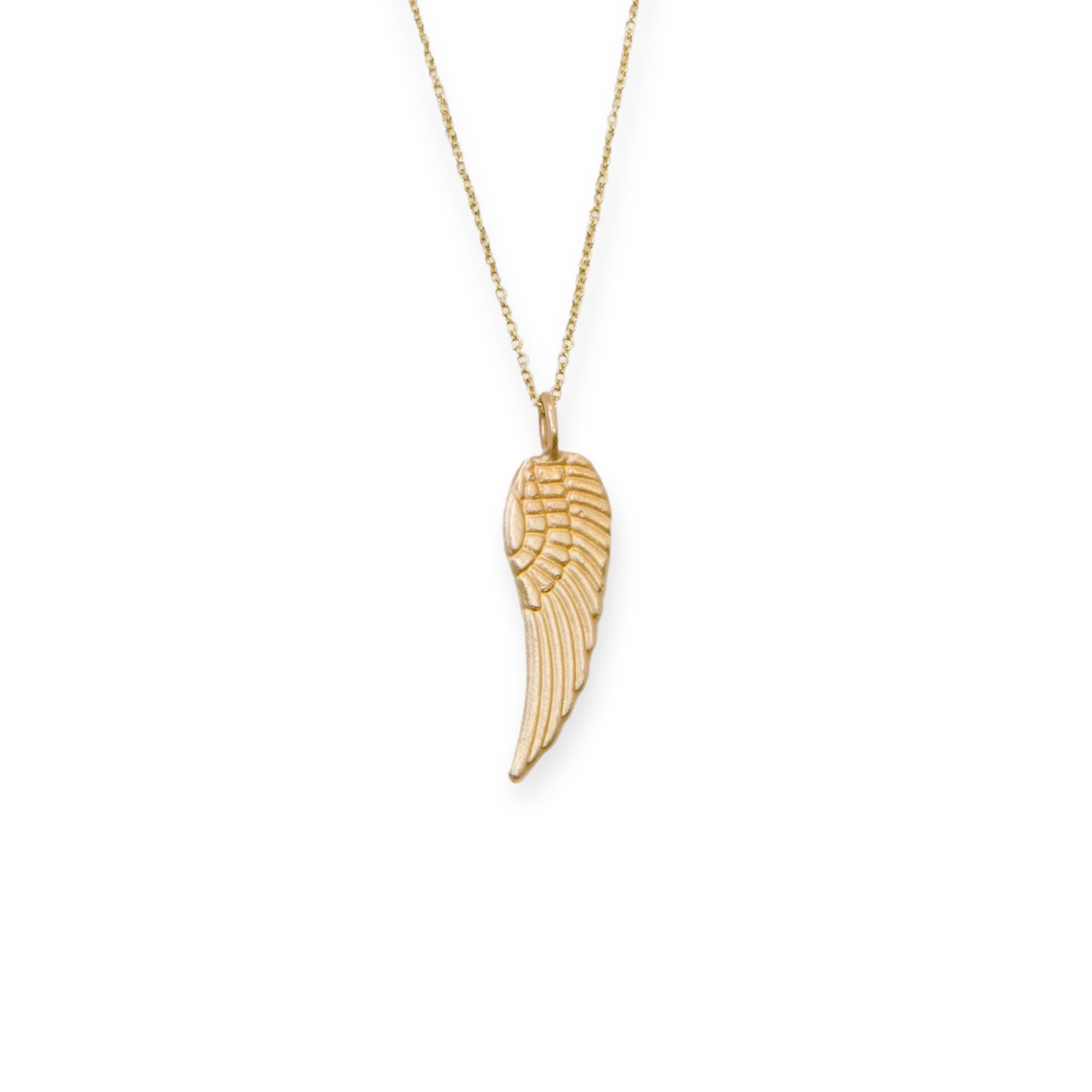 WD449, 14kt gold Large Angel Wing pendant. Chain sold separately.