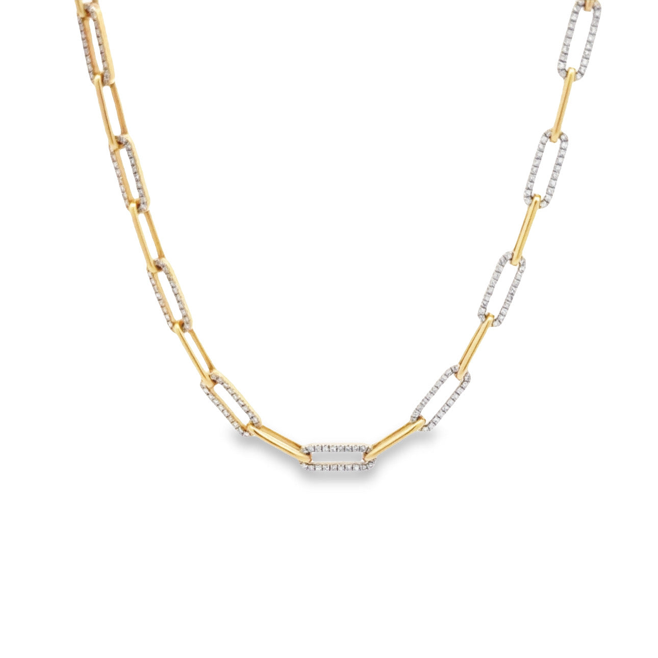 WD1067 14kt Gold diamond Link Necklace