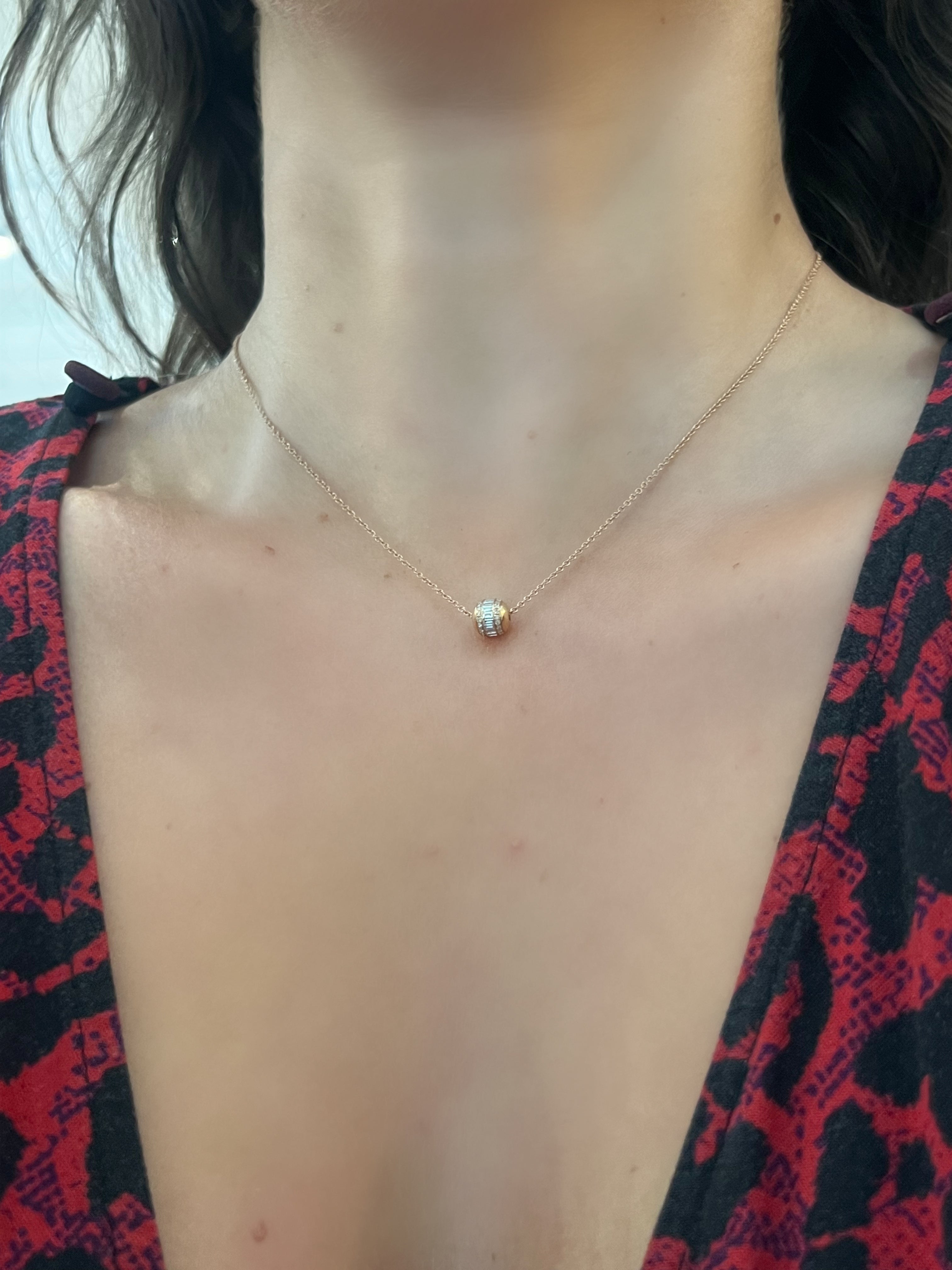 120104 14kt Rose Gold Diamond Charm