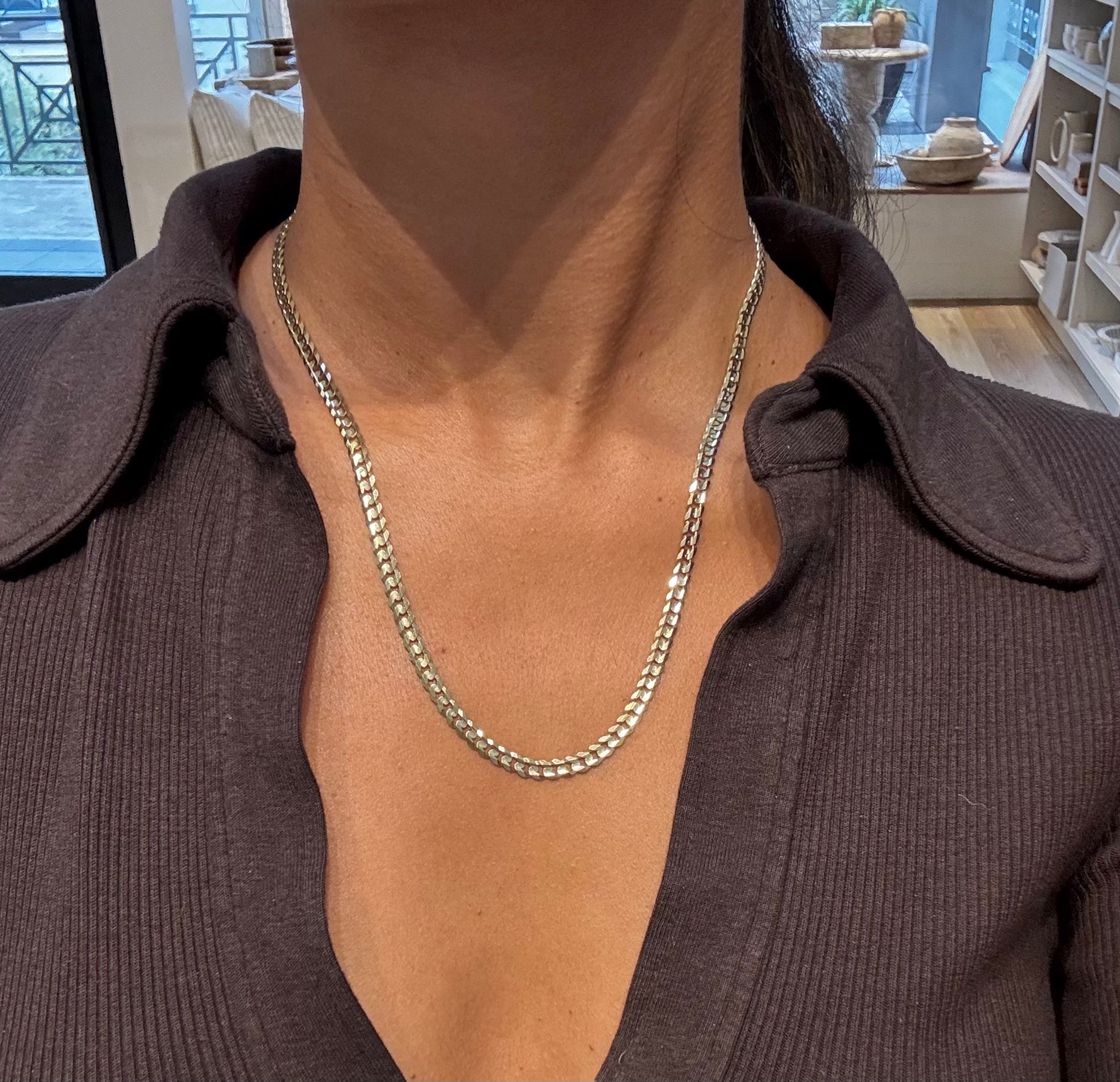 WD1859 14kt Gold 5mm Curb Link Chain