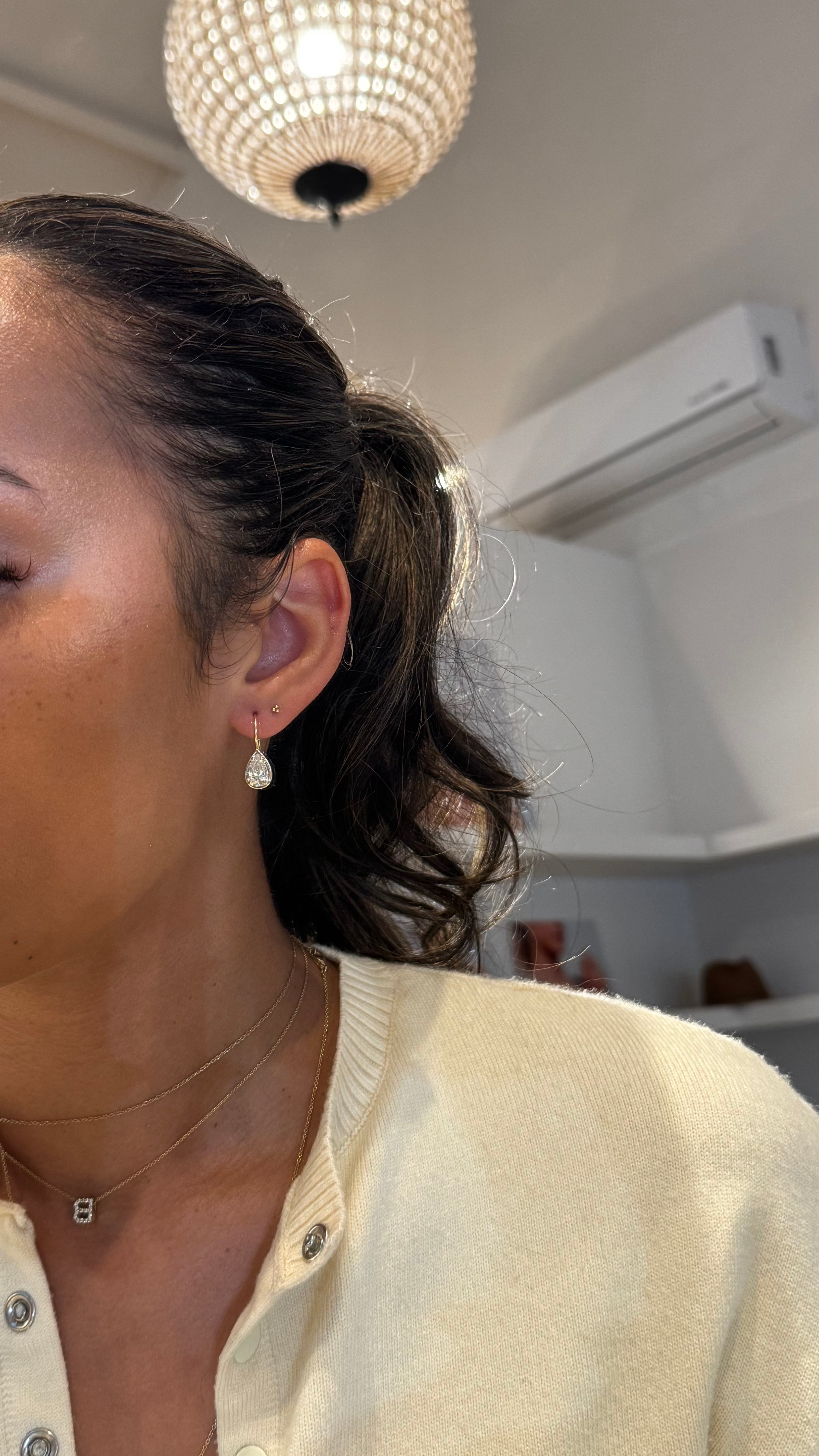 WD1854 Pear Shaped Lab Grown Diamond Earrings