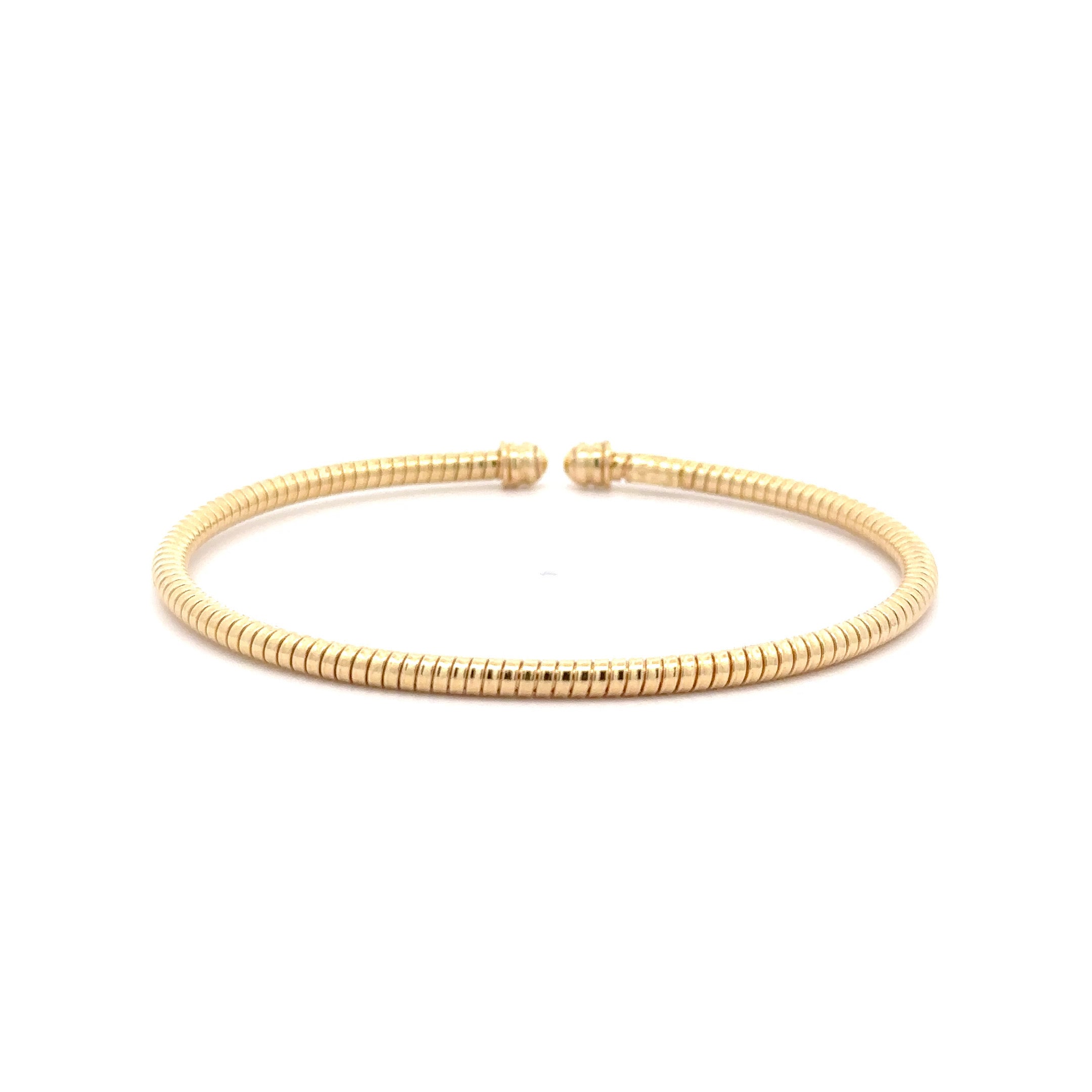 WD1181 14kt Gold Textured Rope Style Open Cuff