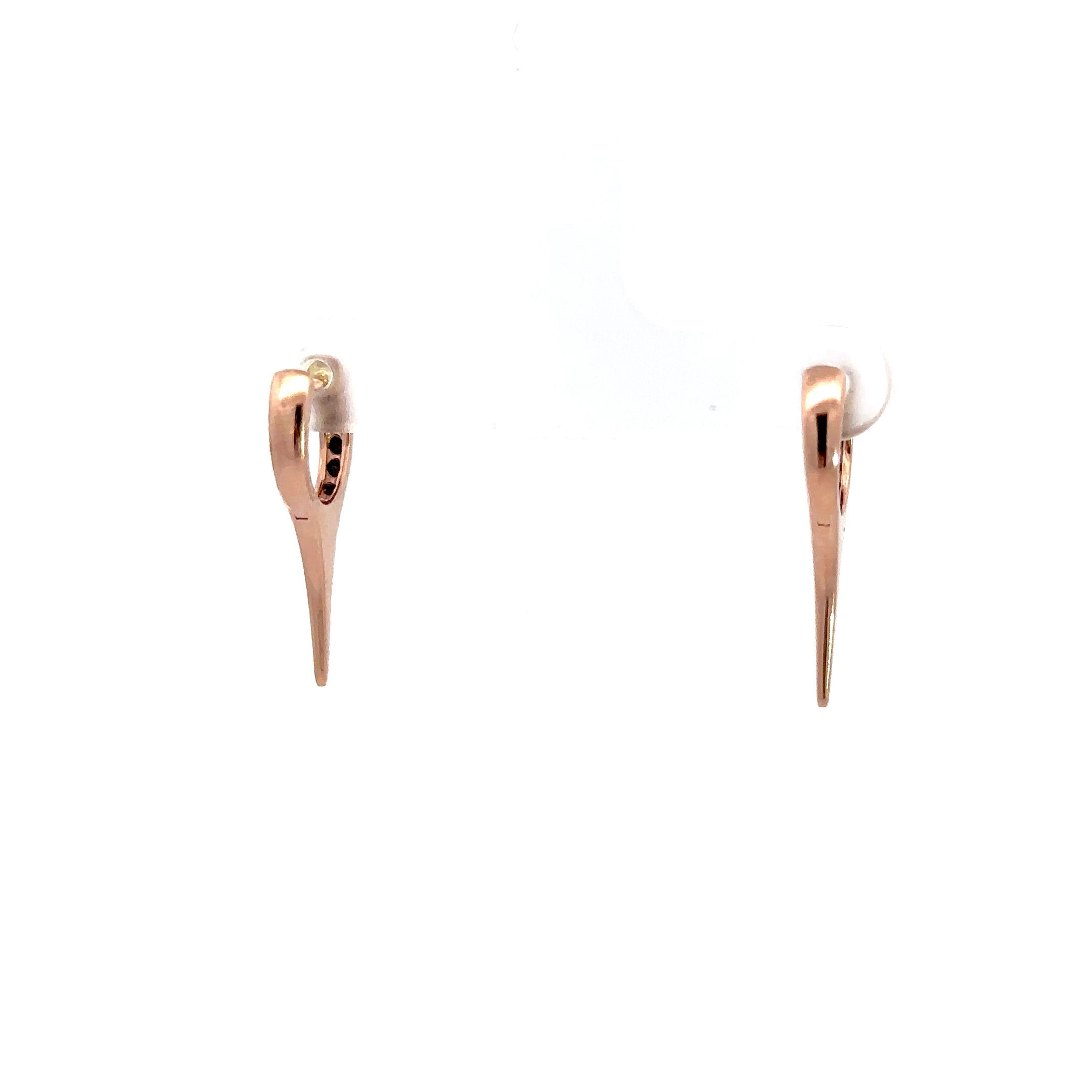 WD1195 14kt Single Row Black Diamond Needle Spike Earrings