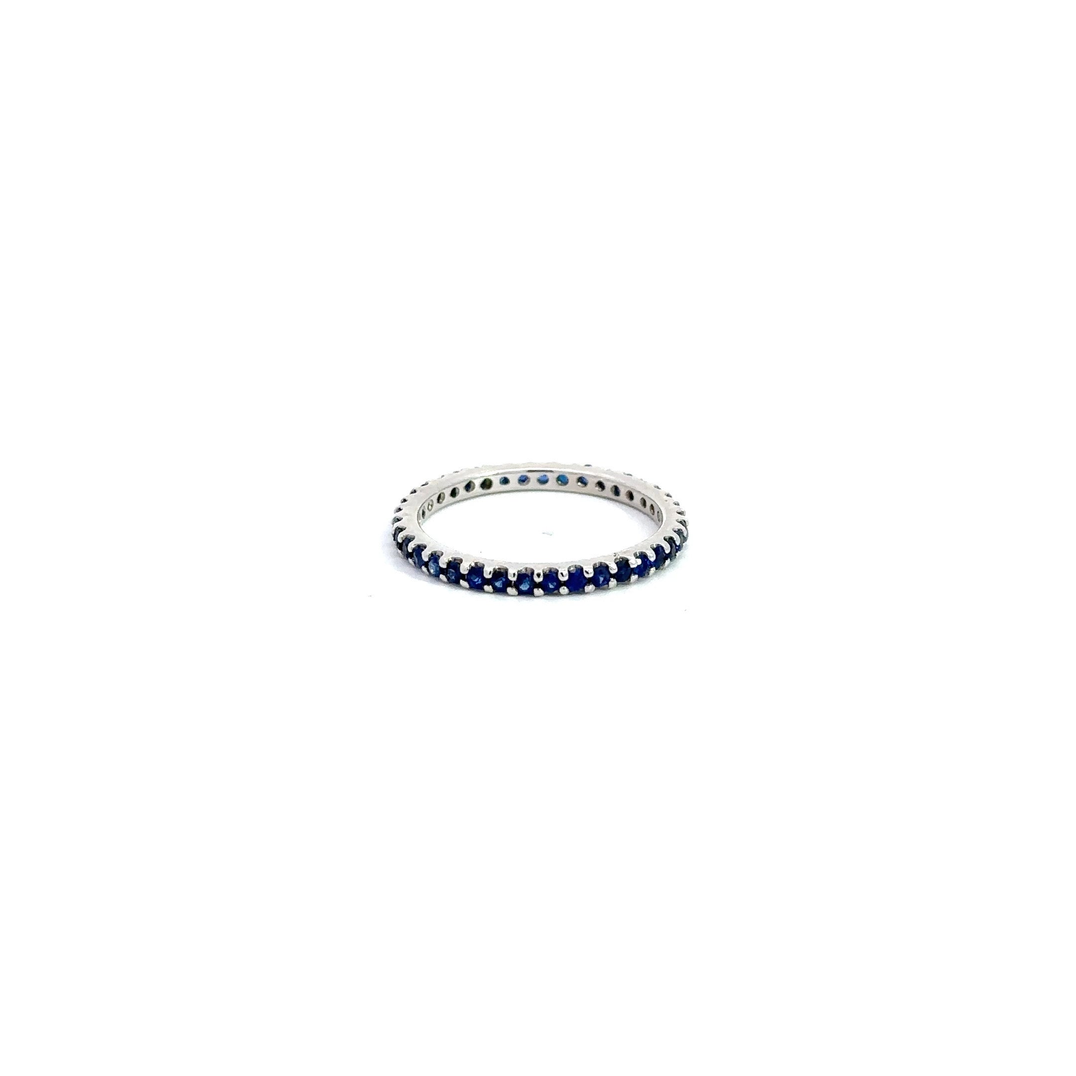 AD121BS Blue Sapphire Shared Prong Eternity Band