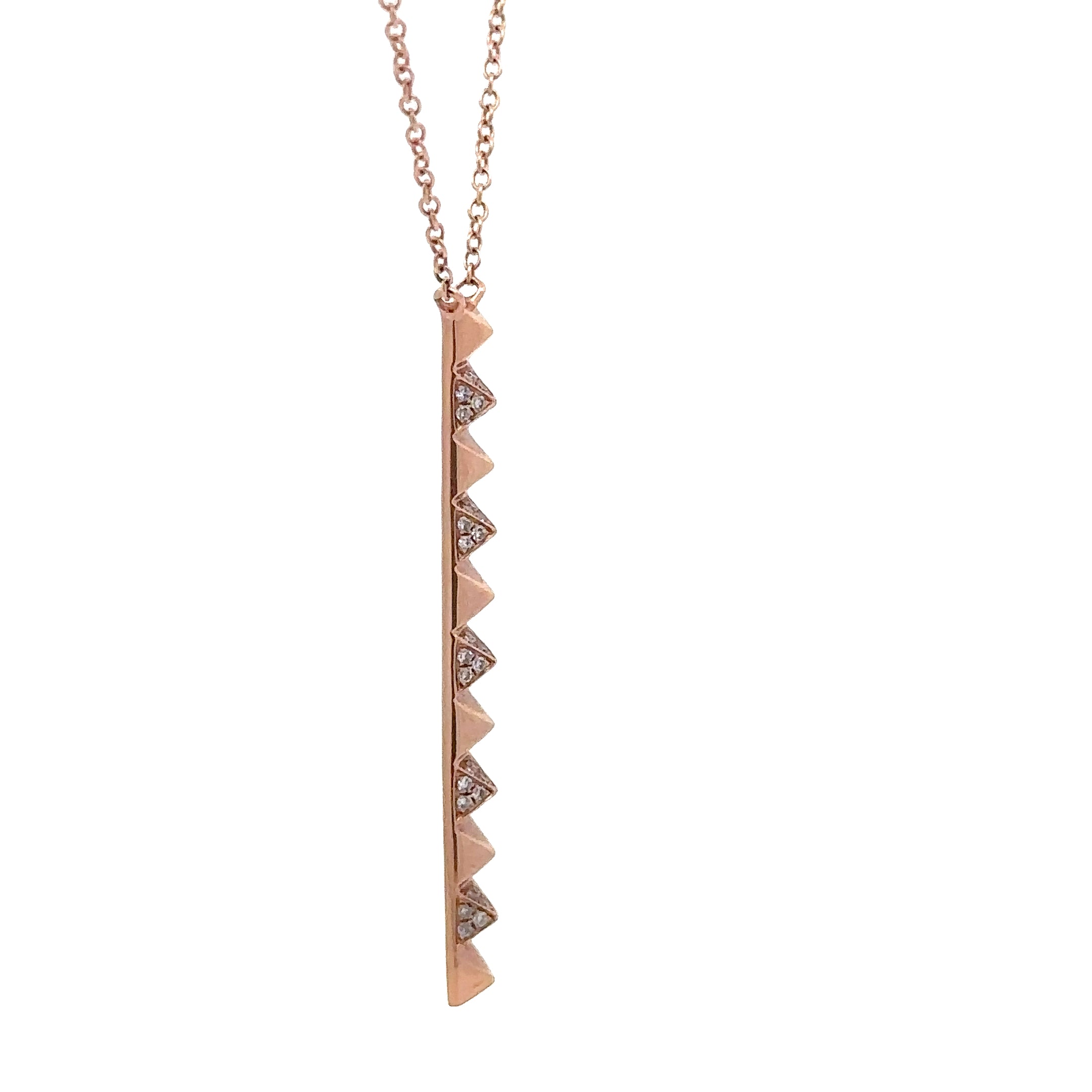 WD1801 14kt Gold Vertical Diamond Bar Necklace