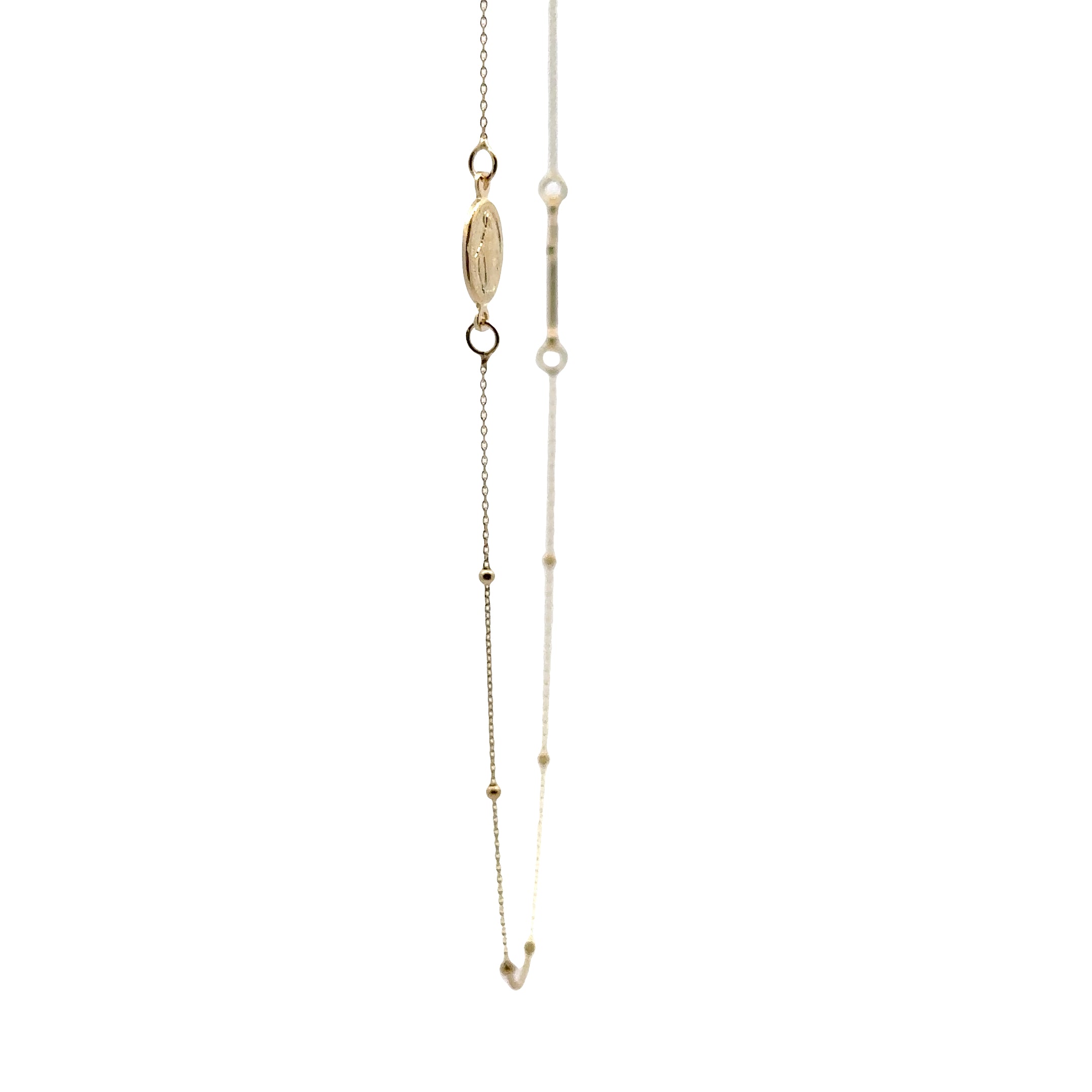 WD1804 14kt Gold Blessed Mary and Cross Necklace