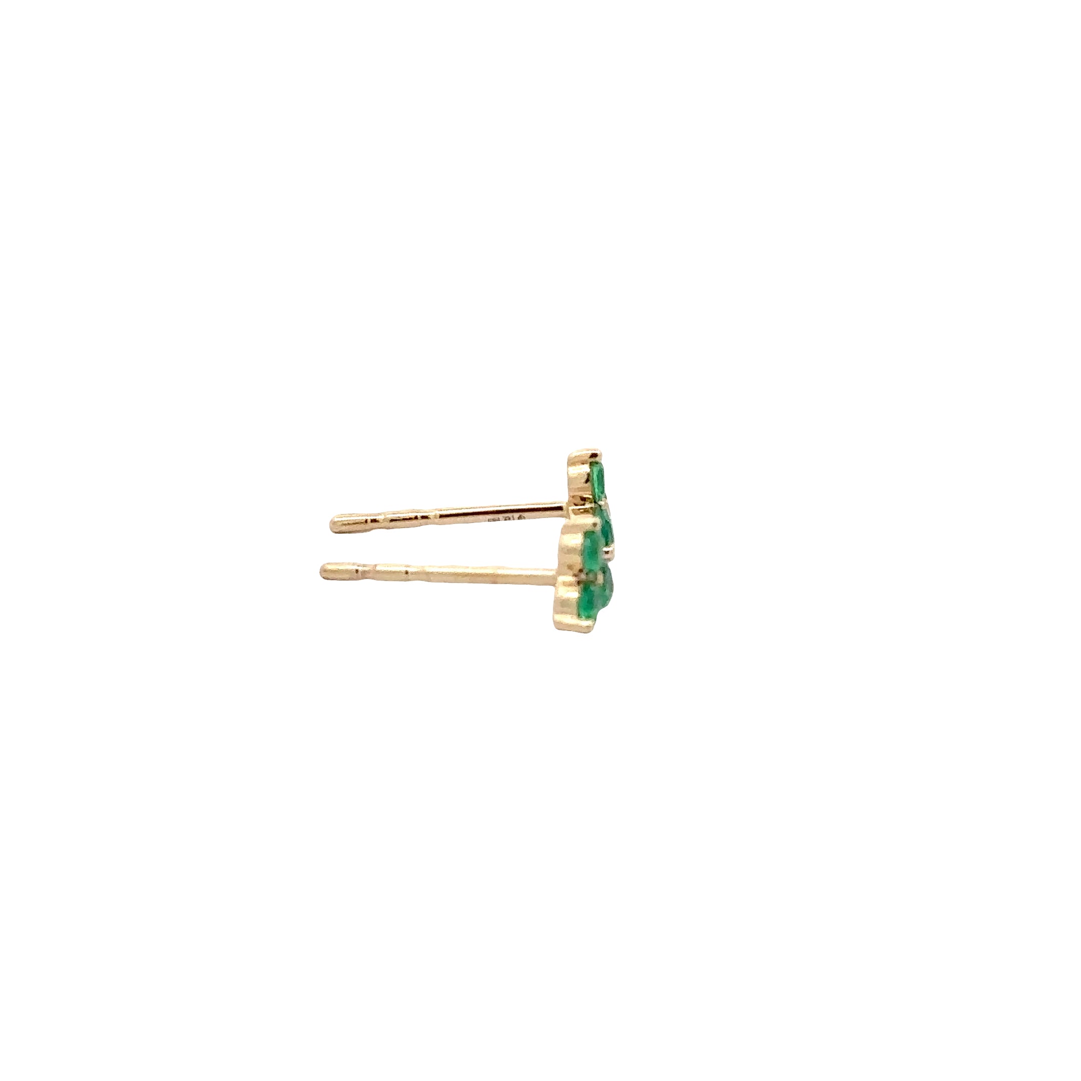 WD1817 14kt Gold Green Emerald Studs