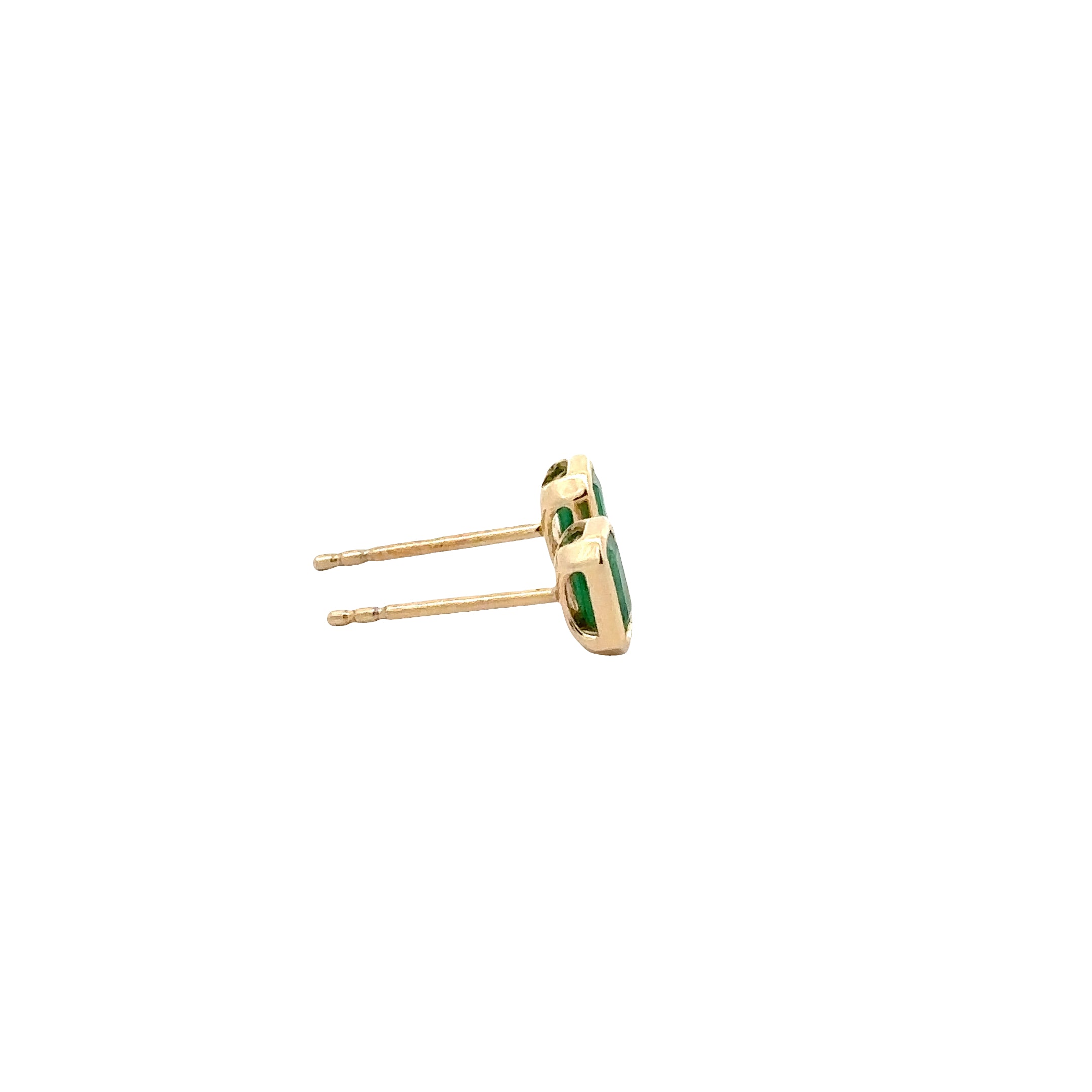 WD1818 14kt Gold Green Emerald Studs