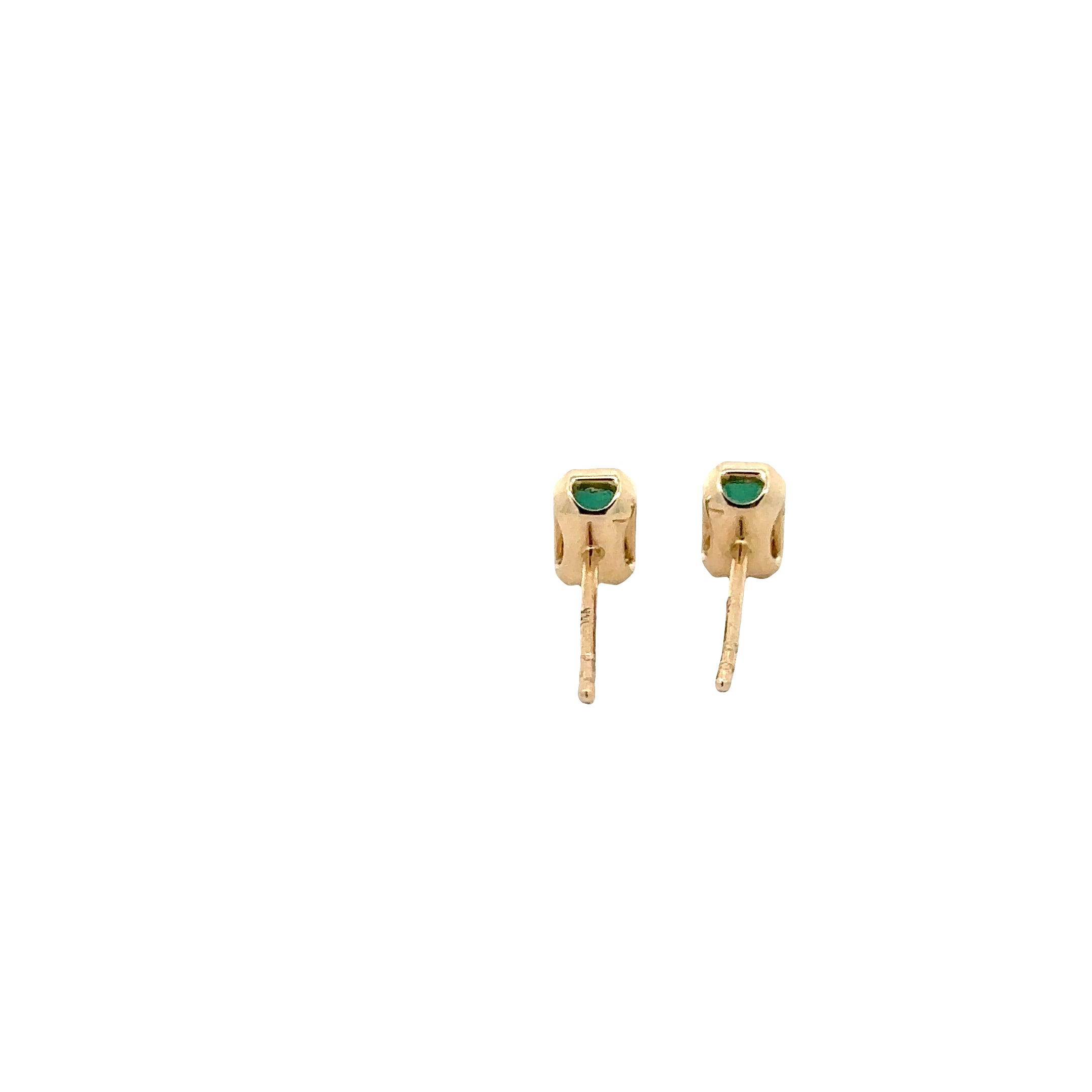WD1818 14kt Gold Green Emerald Studs