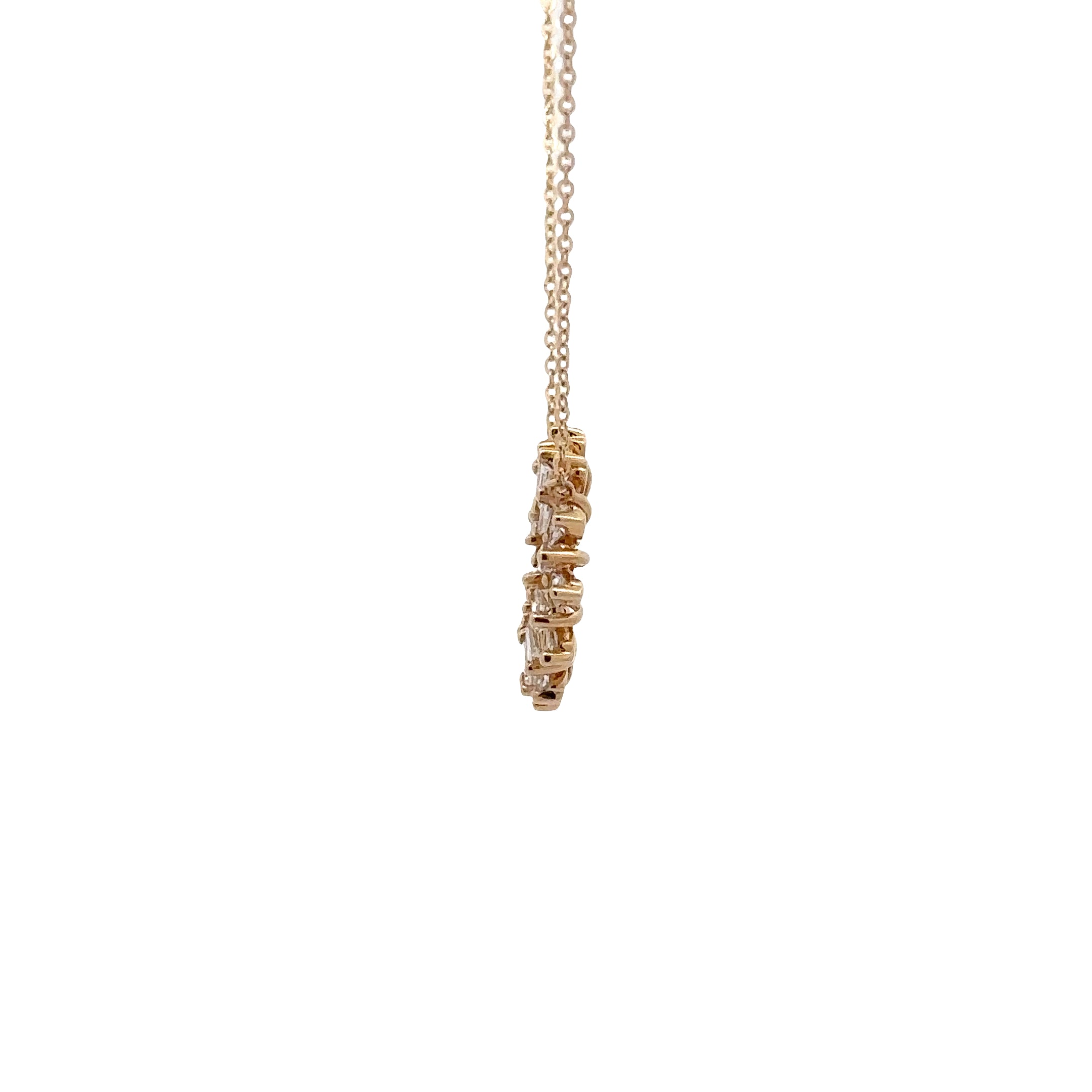 WD1833 14kt Gold Baguette Cut Diamond Circle