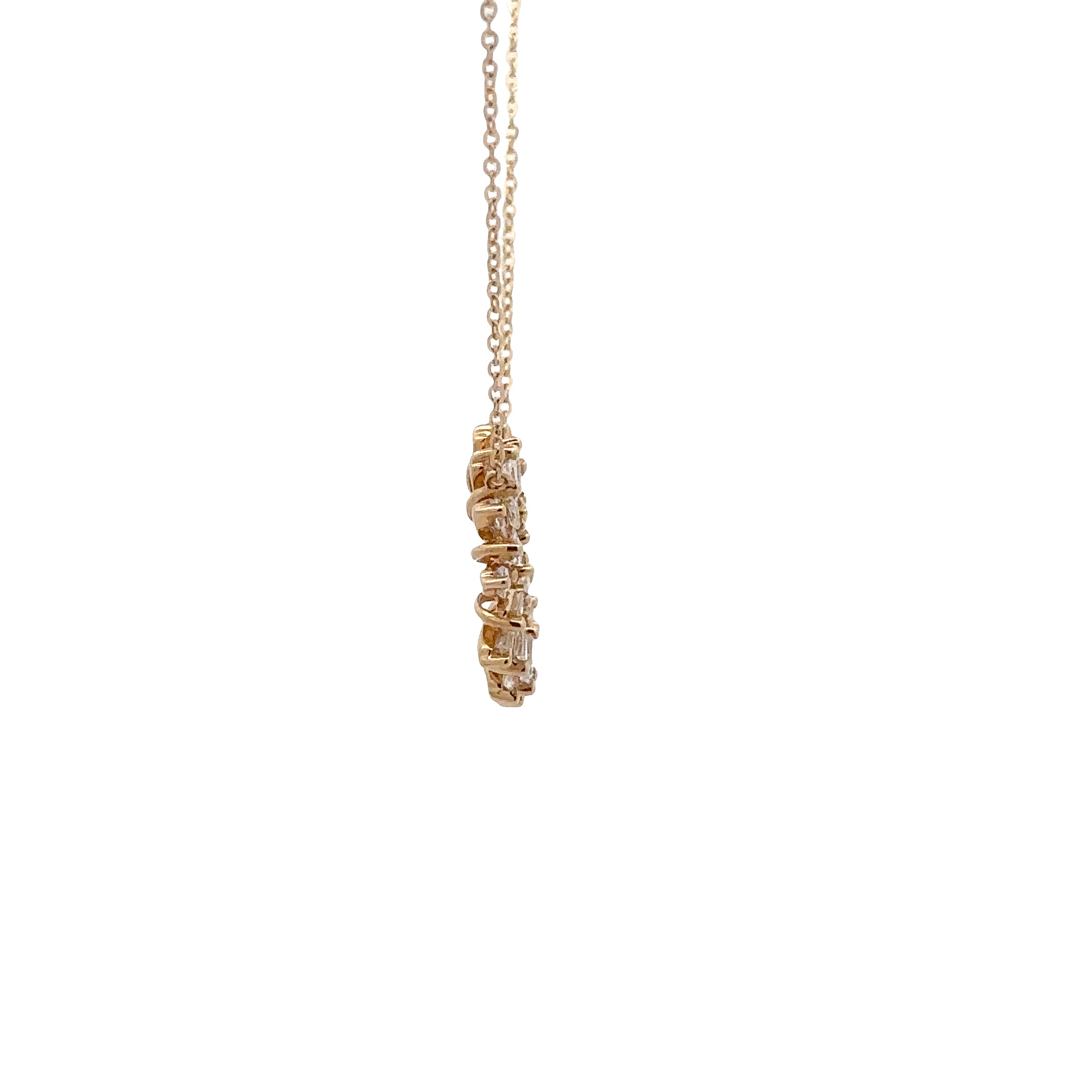 WD1833 14kt Gold Baguette Cut Diamond Circle