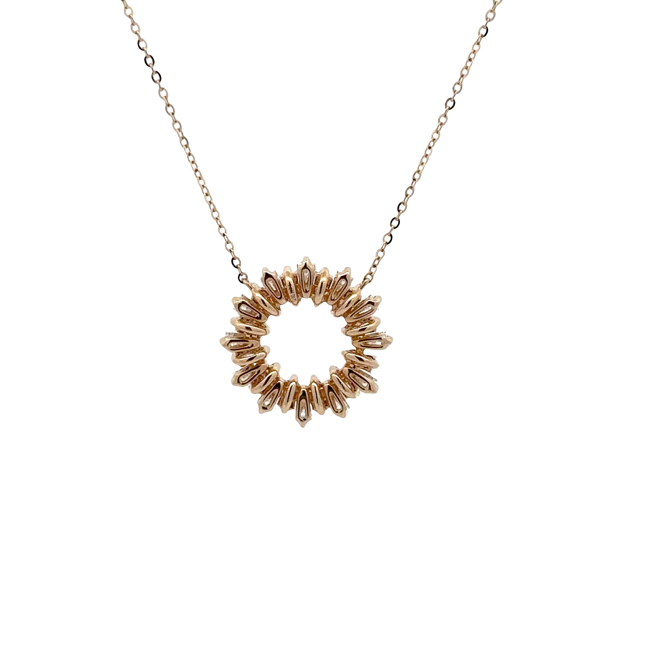 WD1833 14kt Gold Baguette Cut Diamond Circle