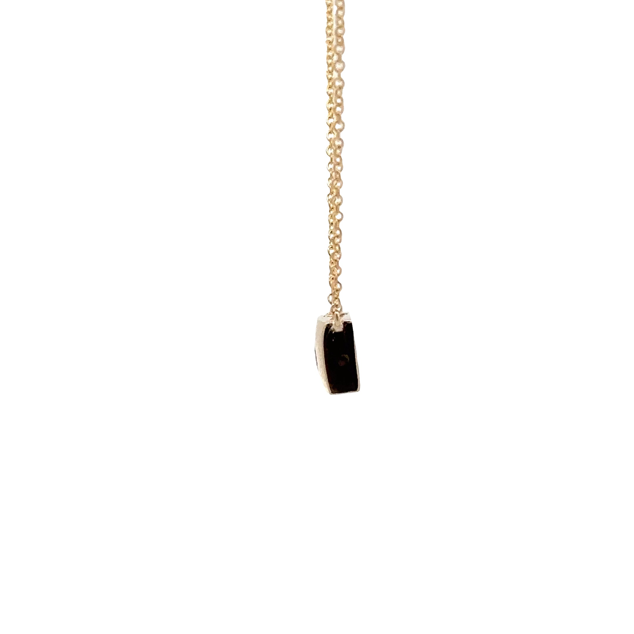 WD1842 14kt Gold Square Bezel with Diamond Center Necklace