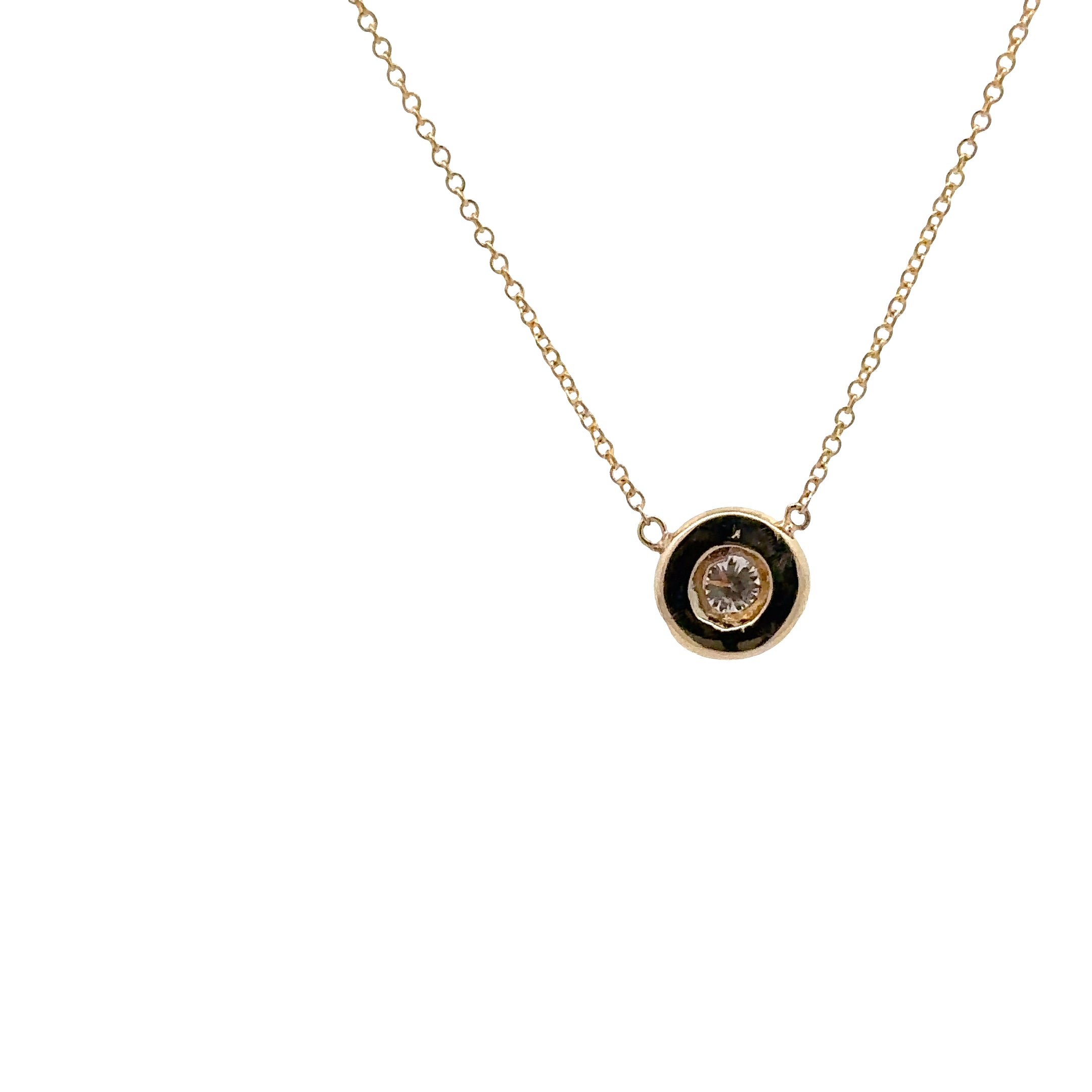 WD1843 14kt Gold Round Bezeled Diamond
