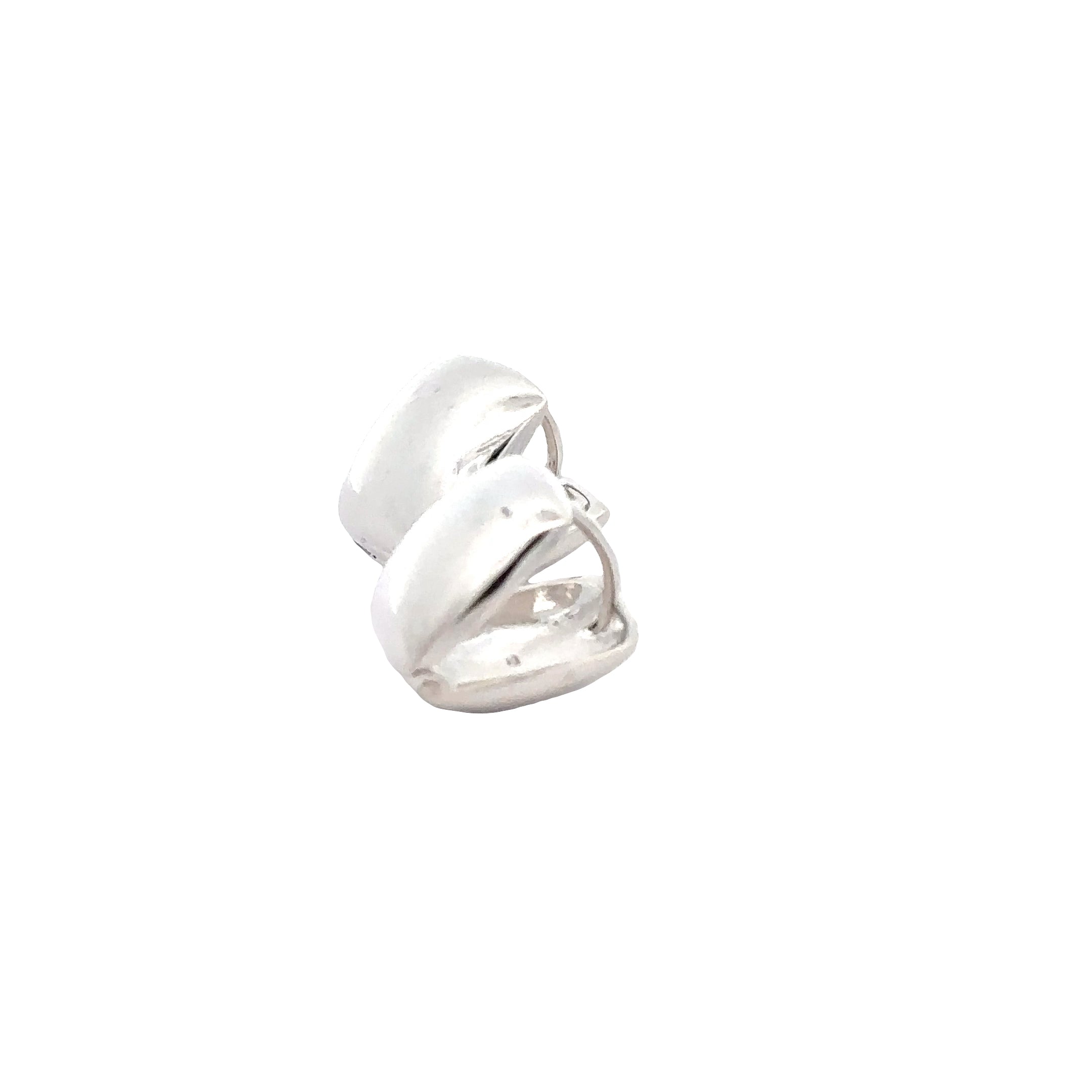 SSTEH229 Sterling Silver Cushion Shaped 1/2 Inch Huggie Earrings