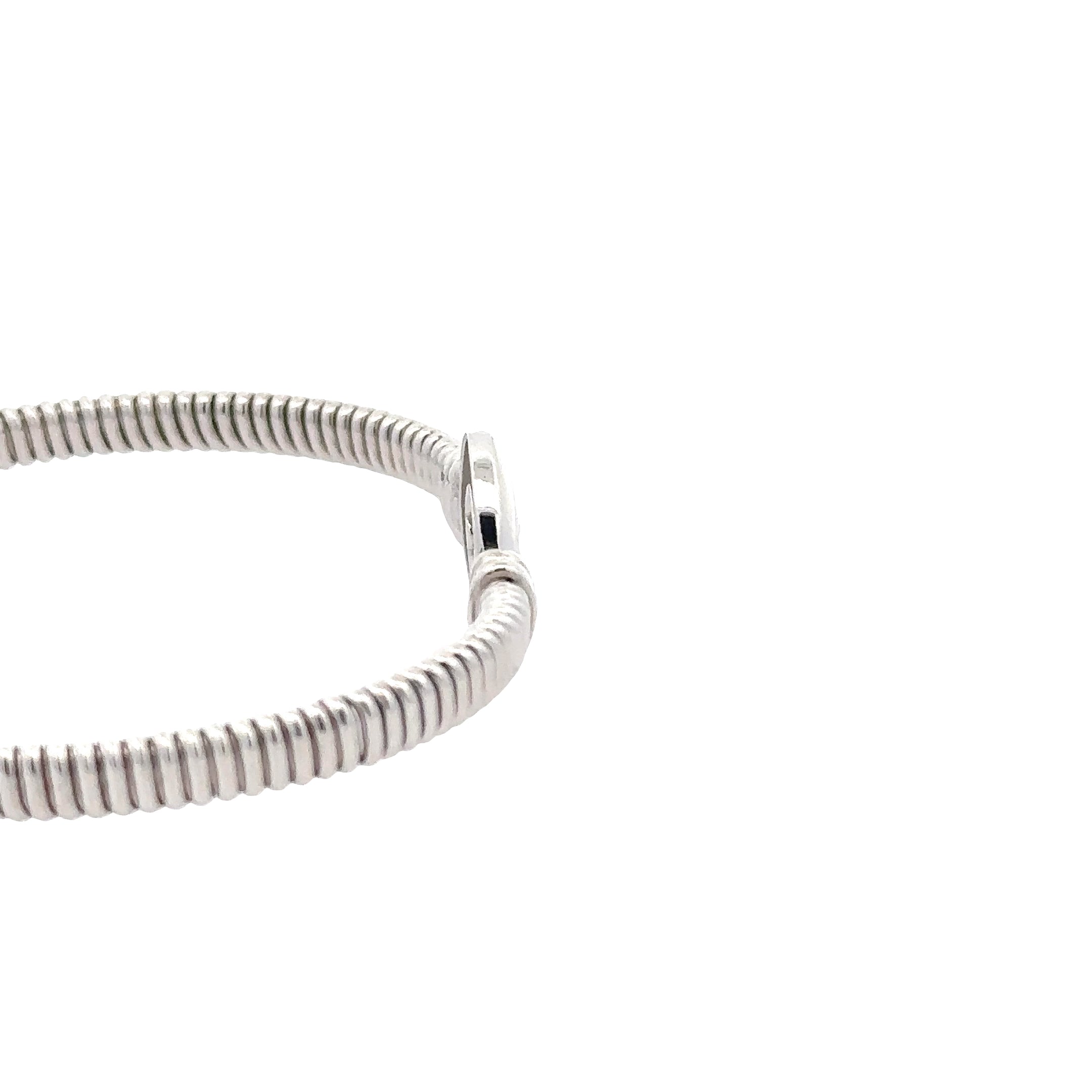 SSGAS106H Sterling Silver Rhodium Finish Flexible Italian Cuff Bracelet