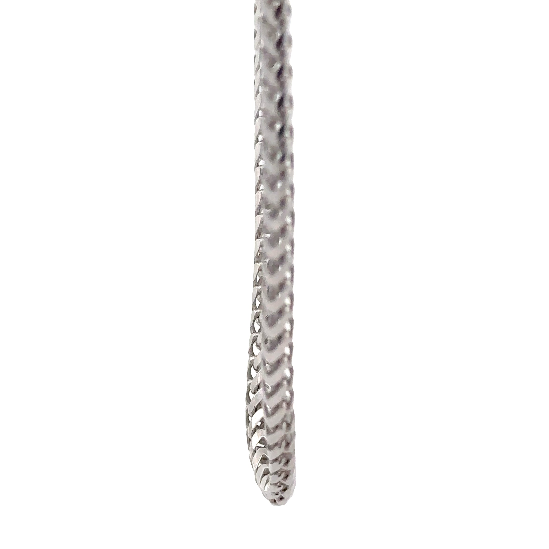 FRN300RH Italian Sterling Silver Rhodium 3MM Franco Chain