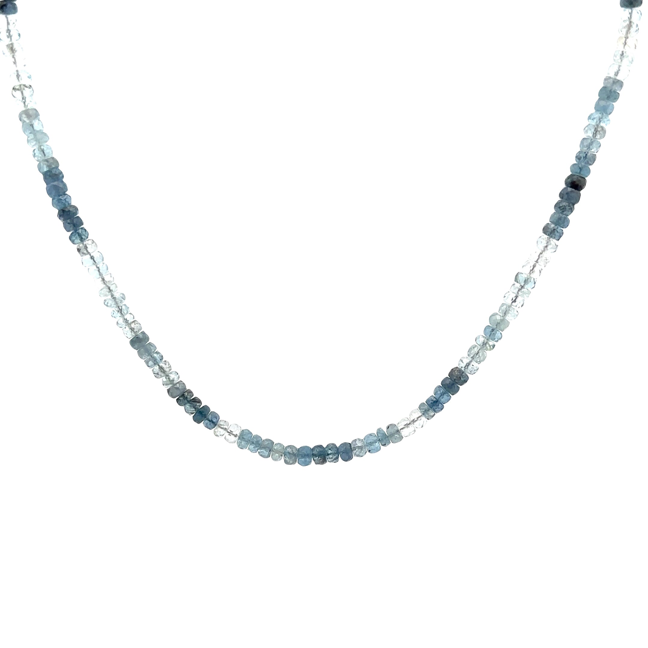 WD1924 Faceted Aquamarine Necklace — 14K Yellow Gold
