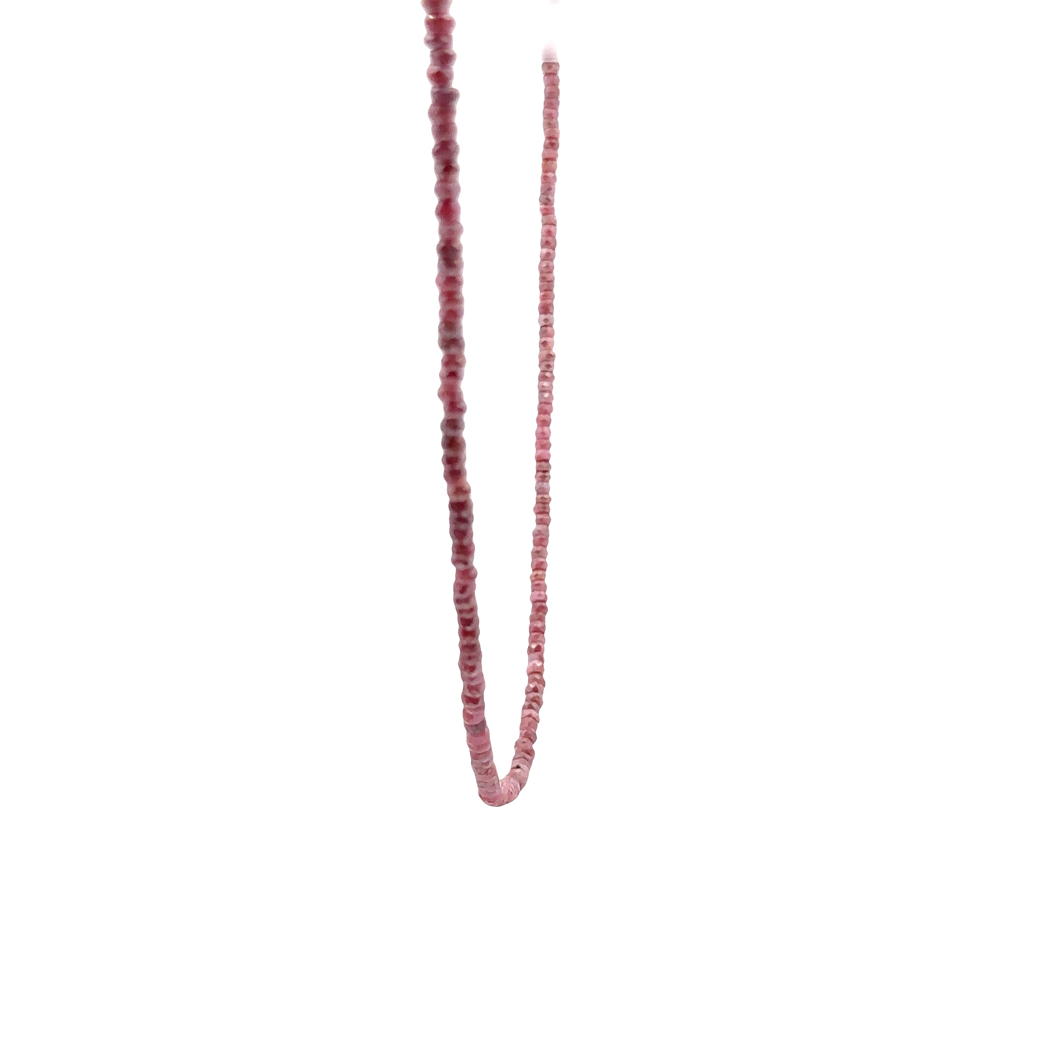 WD1925 Faceted Pink Sapphire Necklace — 14K Yellow Gold
