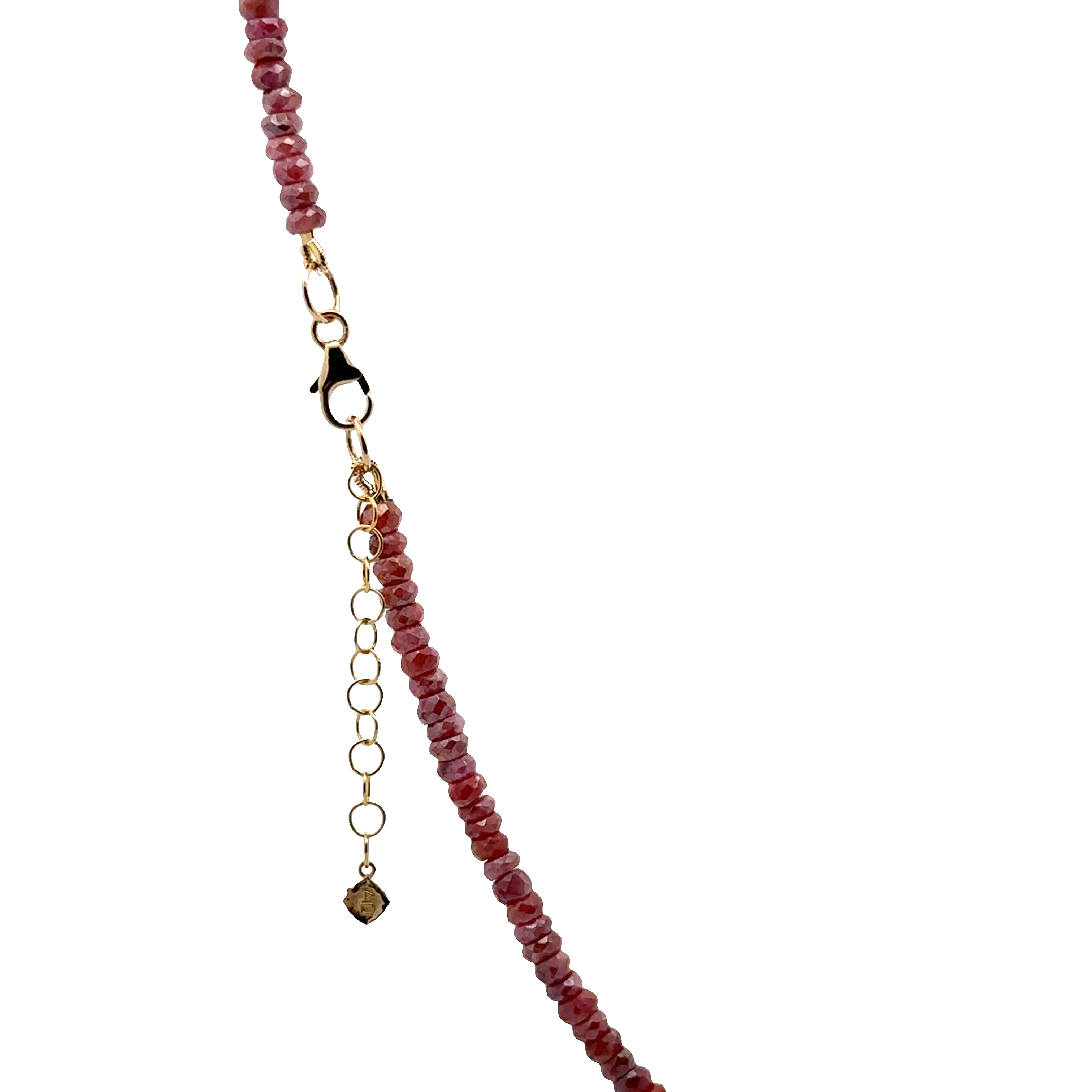 WD1925 Faceted Pink Sapphire Necklace — 14K Yellow Gold