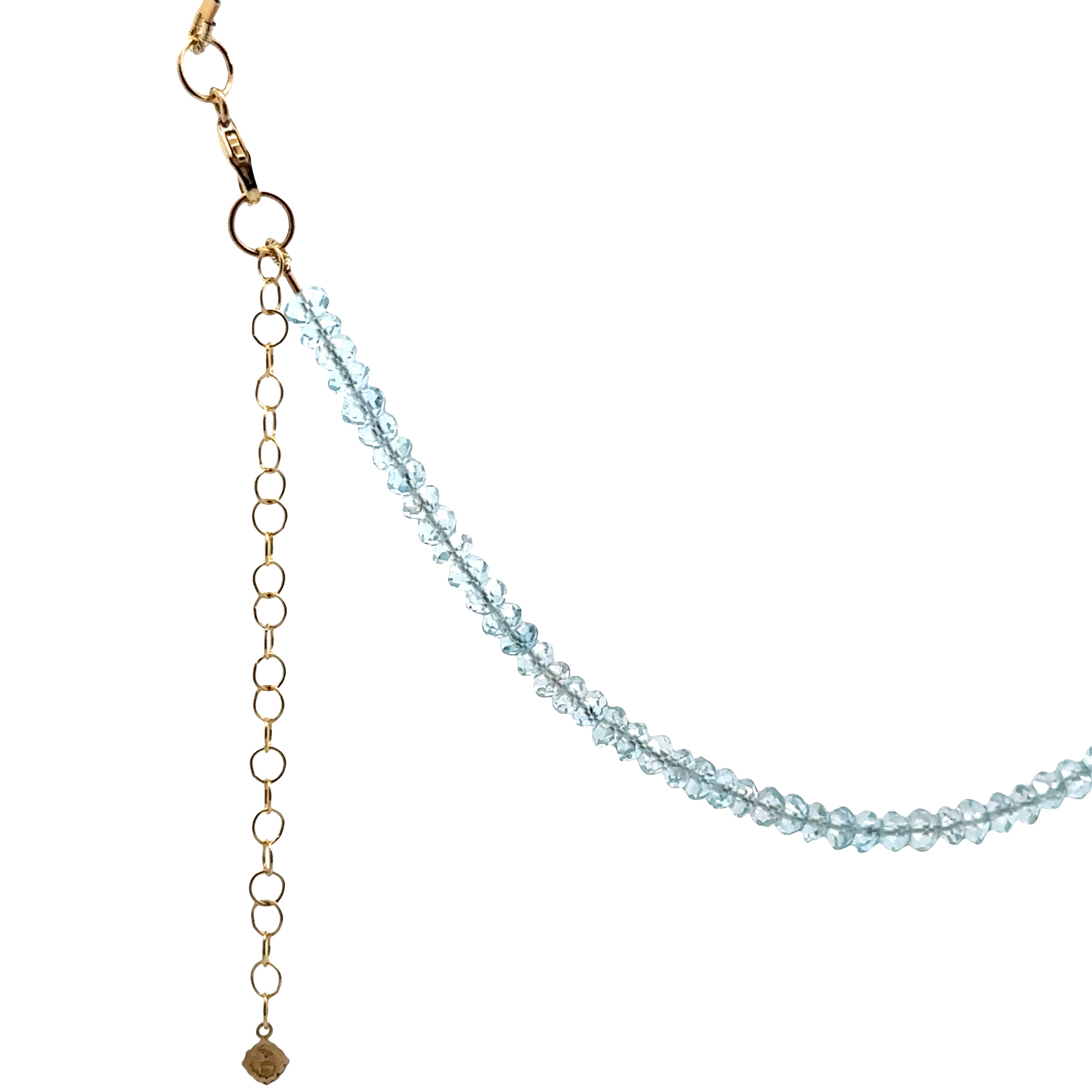 WD1926 Faceted  Blue Topaz Necklace — 14K Yellow Gold