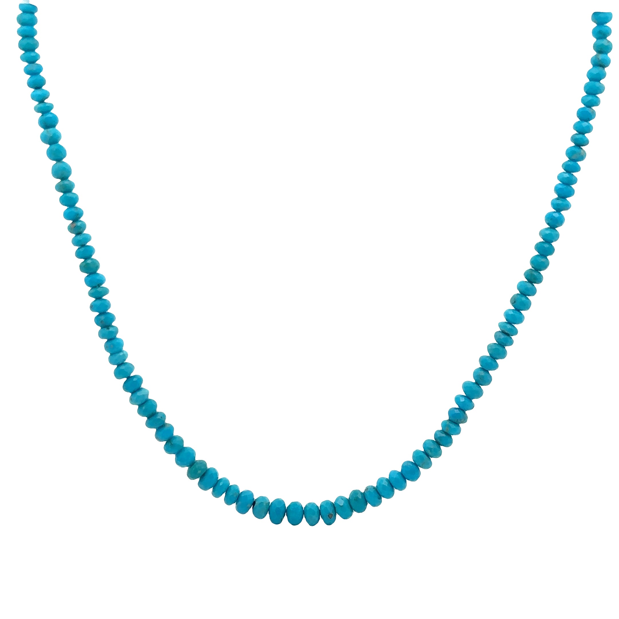 WD1931 Faceted Turquoise Necklace — 14K Yellow Gold